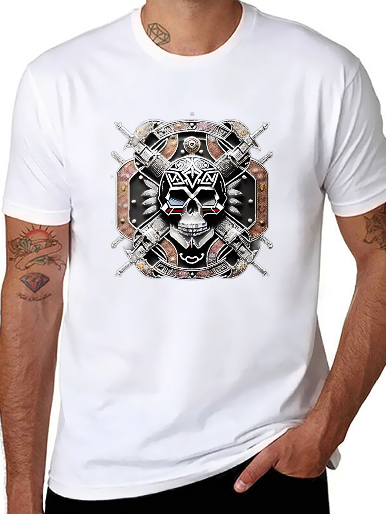 Skull & Swords T-Shirt - Edgy Graphic Tee