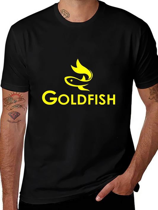 Goldfish Graphic Print Black T-Shirt