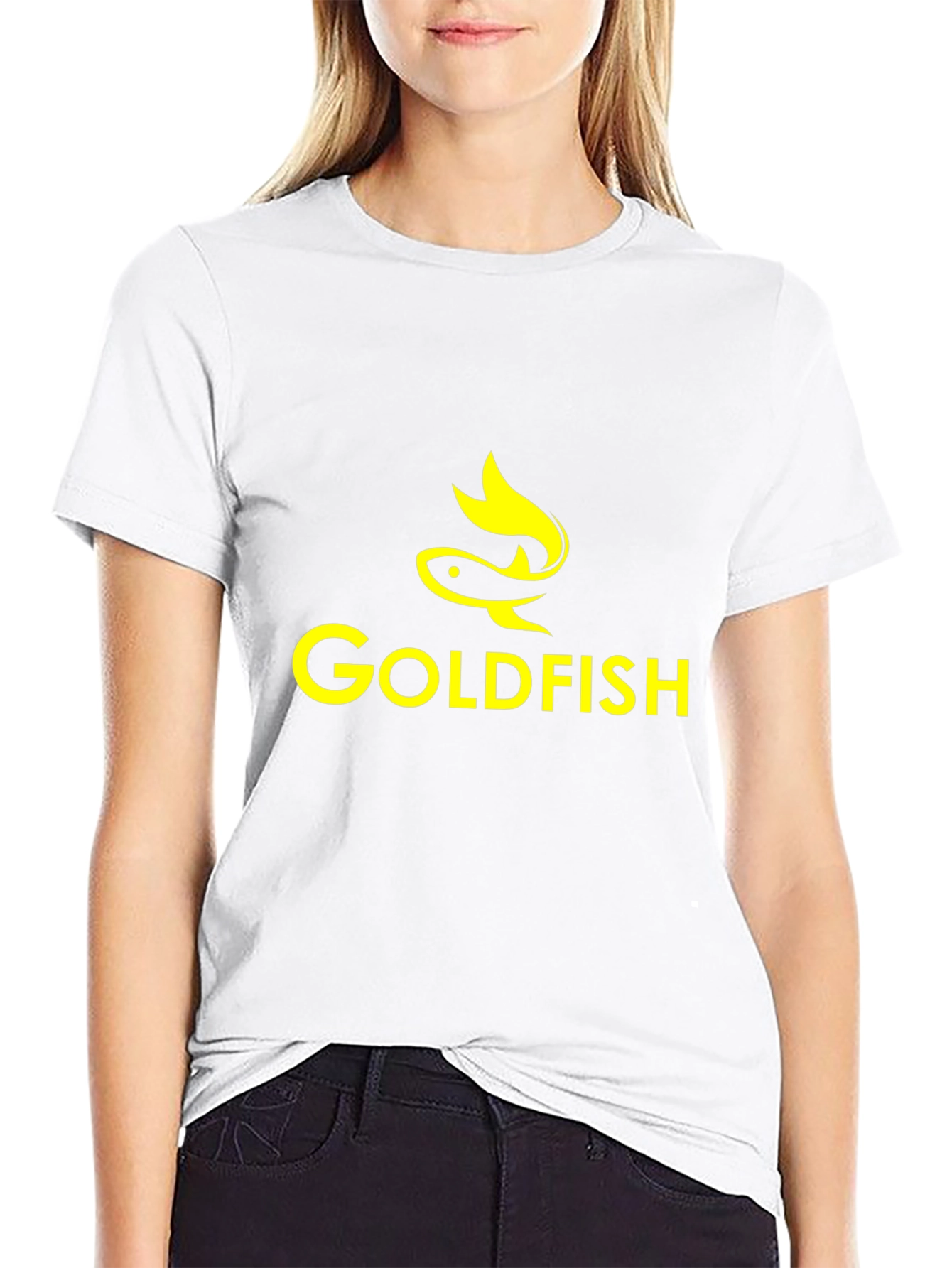 Goldfish Graphic Print Black T-Shirt