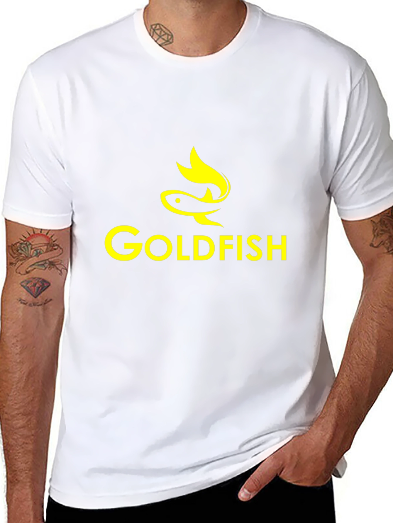 Goldfish Graphic Print Black T-Shirt