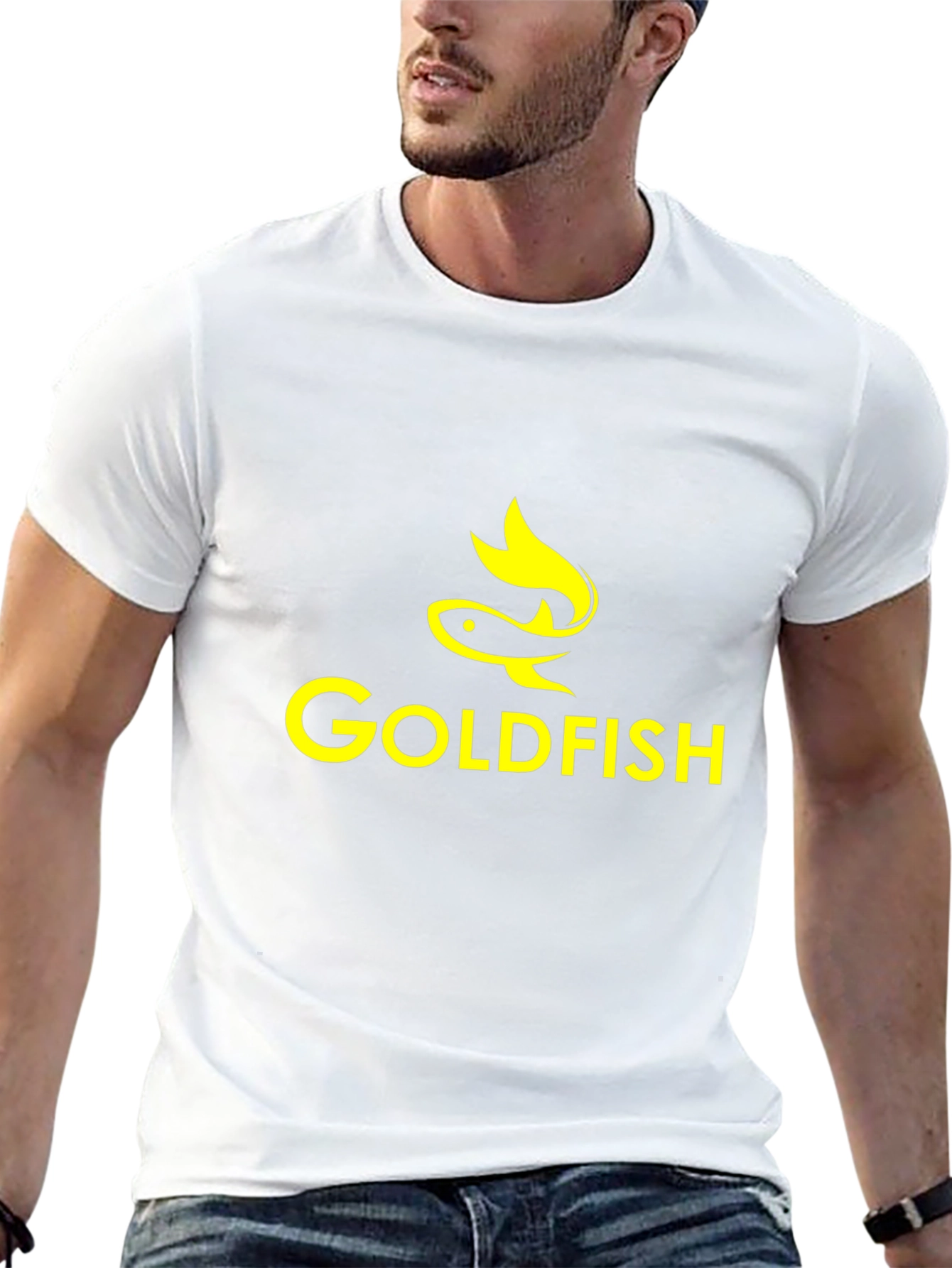 Goldfish Graphic Print Black T-Shirt