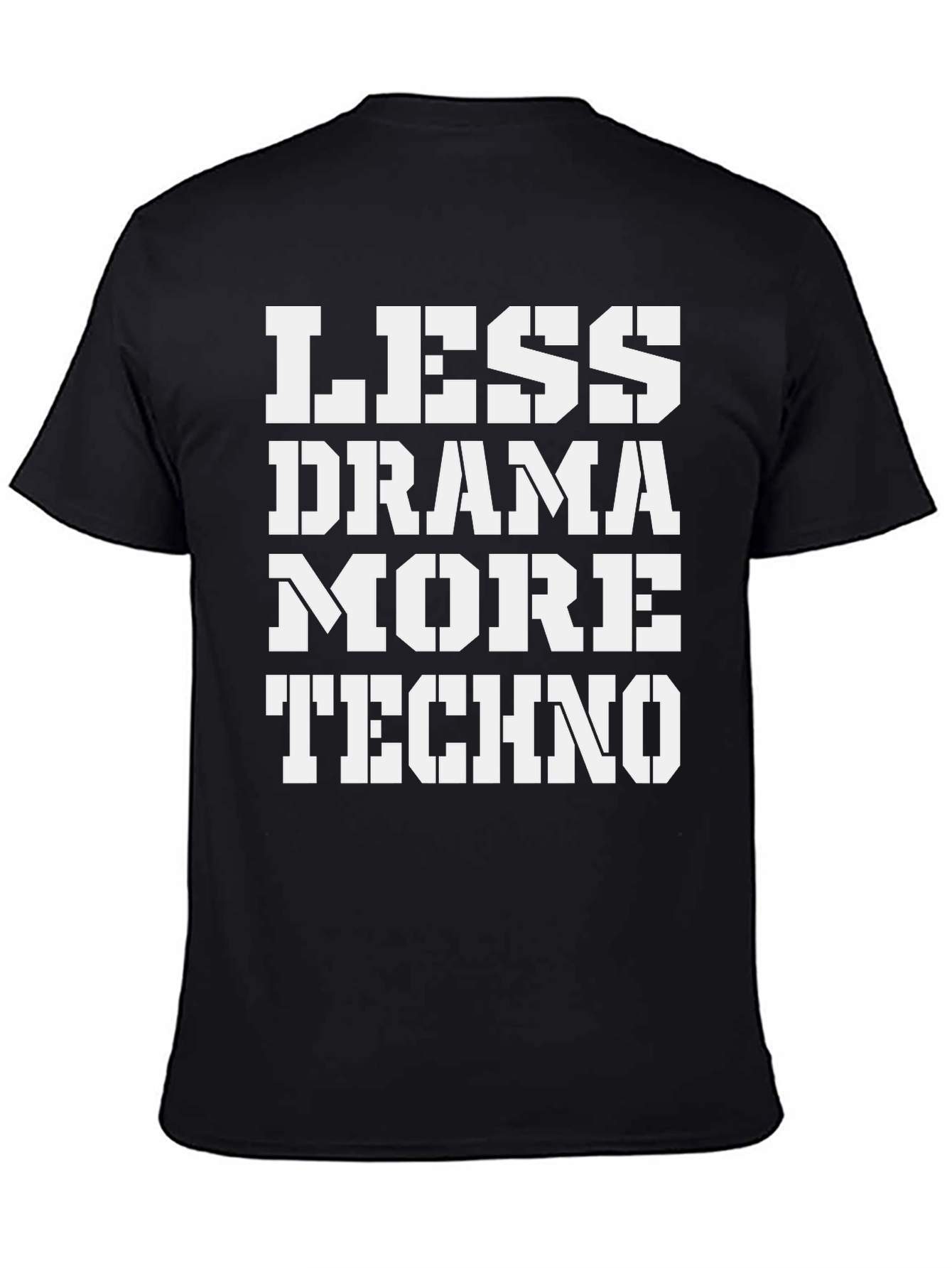 Less Drama More Techno Black Graphic Tee