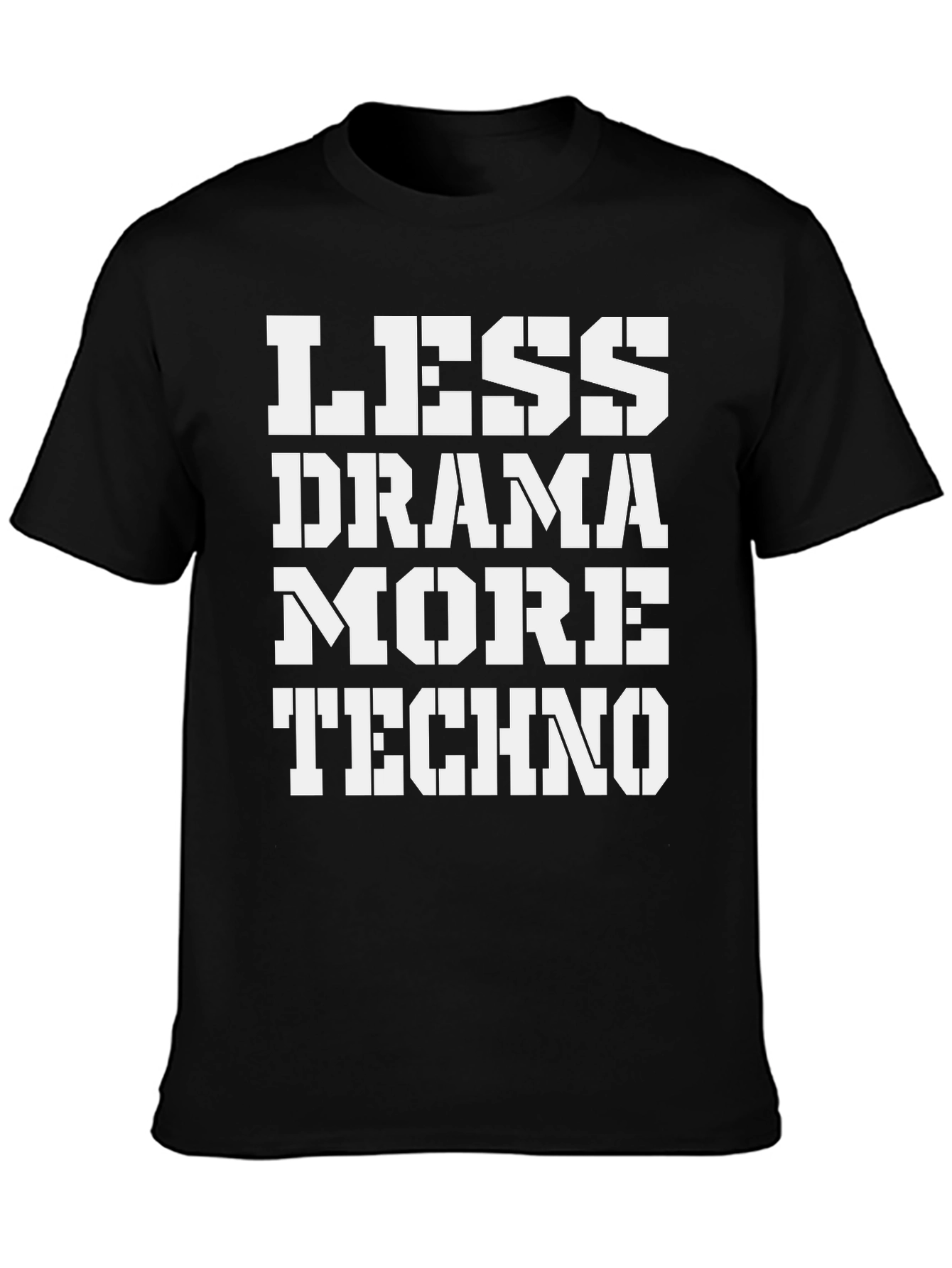 Less Drama More Techno Black Graphic Tee