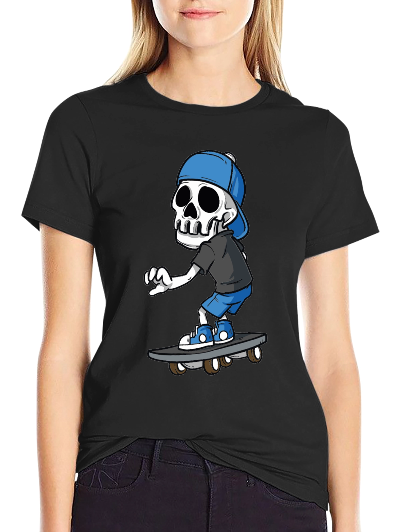 Skateboarding Skeleton Graphic Tee