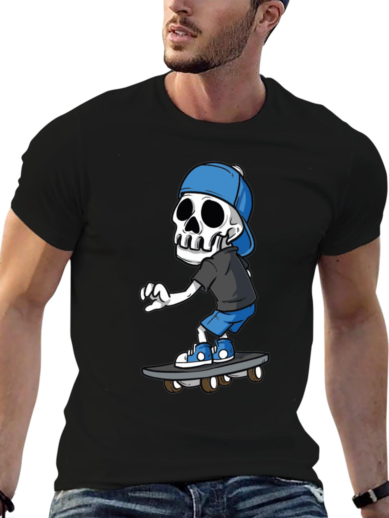 Skateboarding Skeleton Graphic Tee