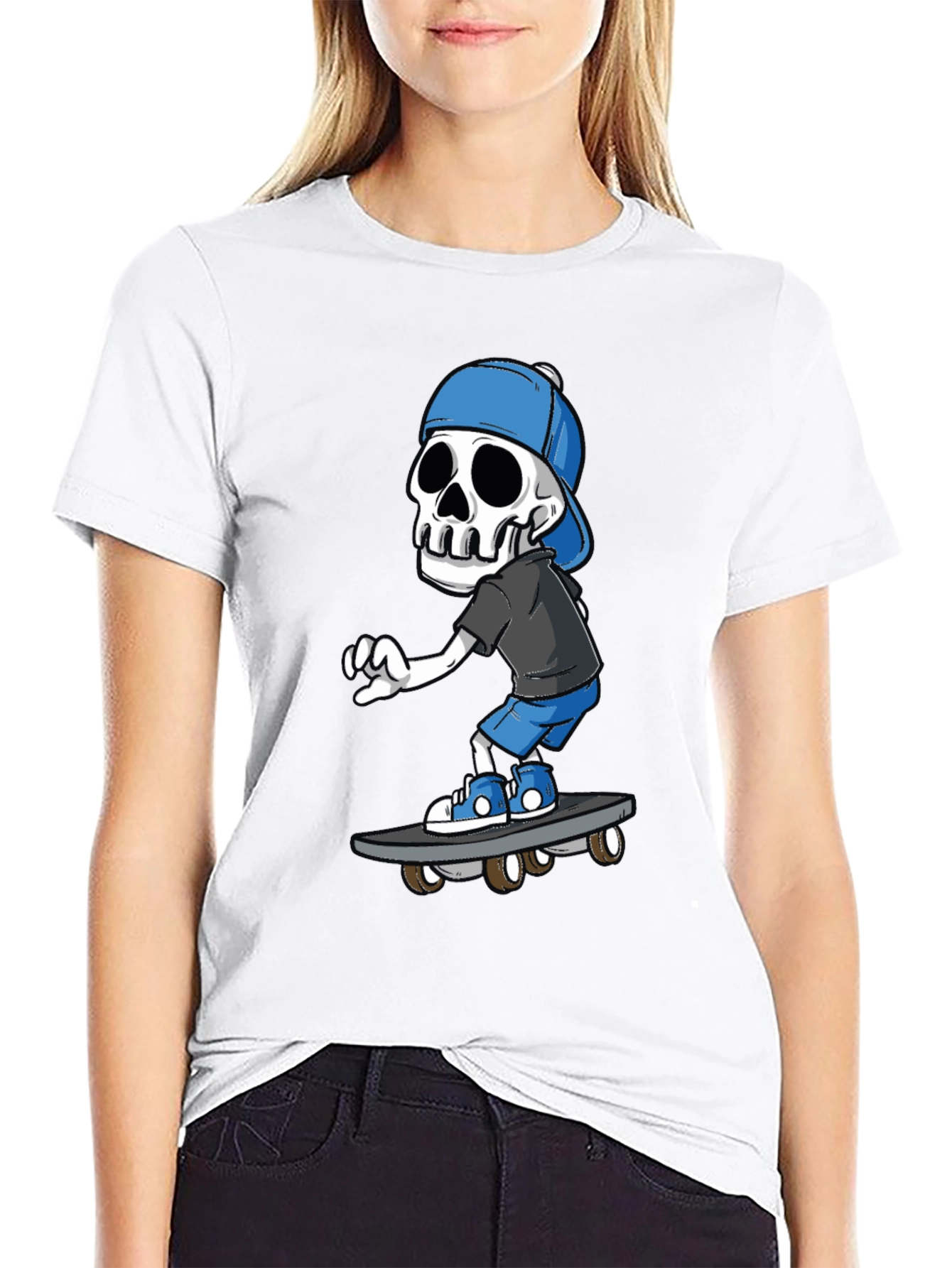 Skateboarding Skeleton Graphic Tee
