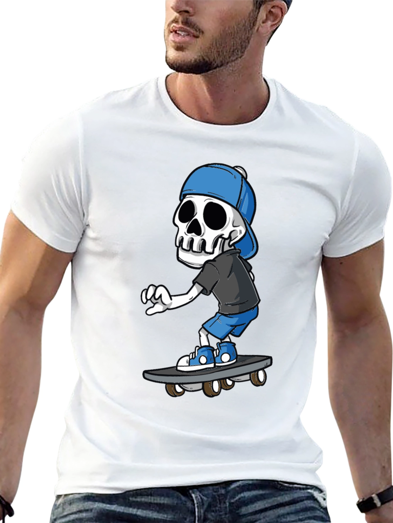 Skateboarding Skeleton Graphic Tee