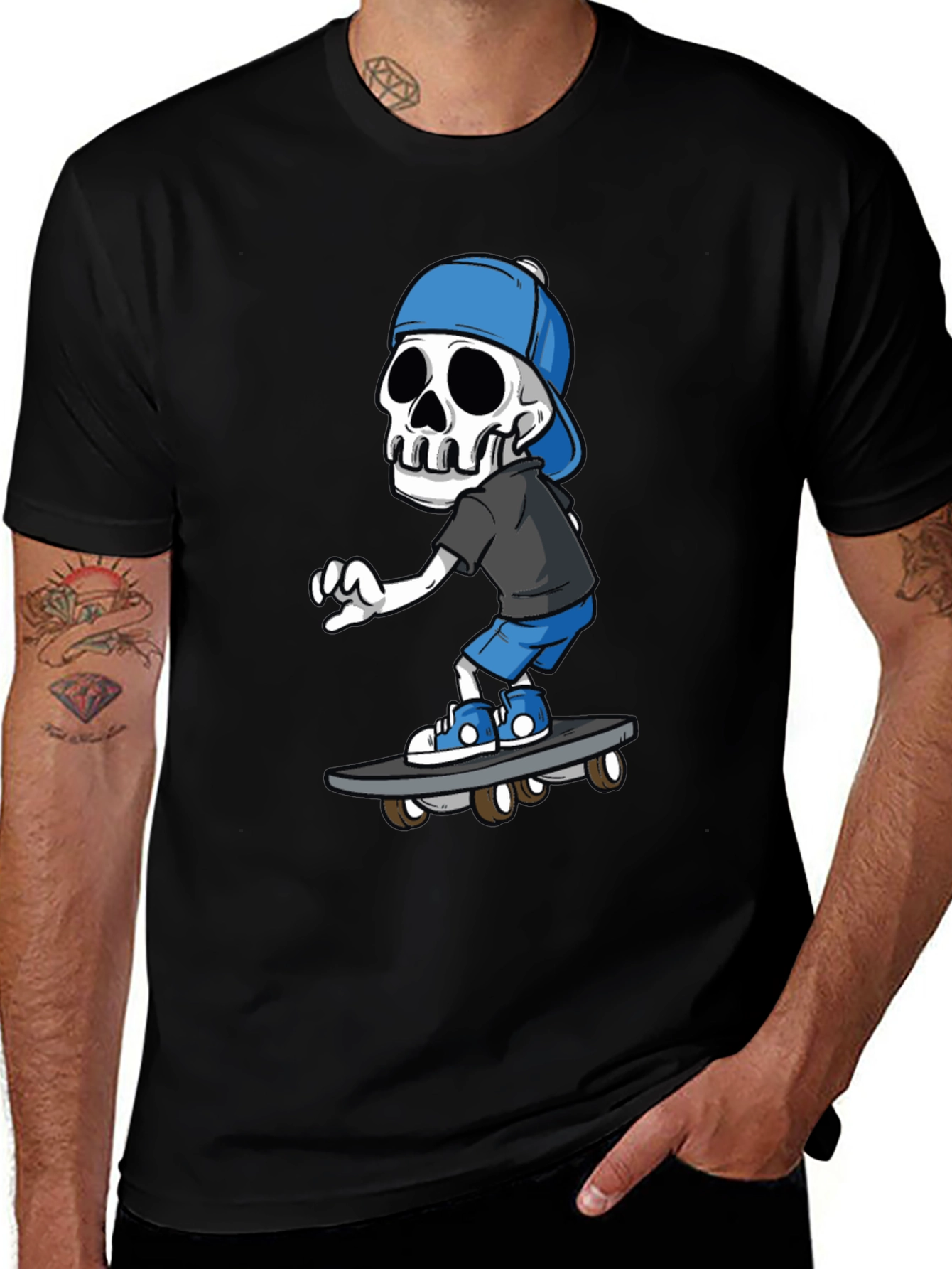 Skateboarding Skeleton Graphic Tee