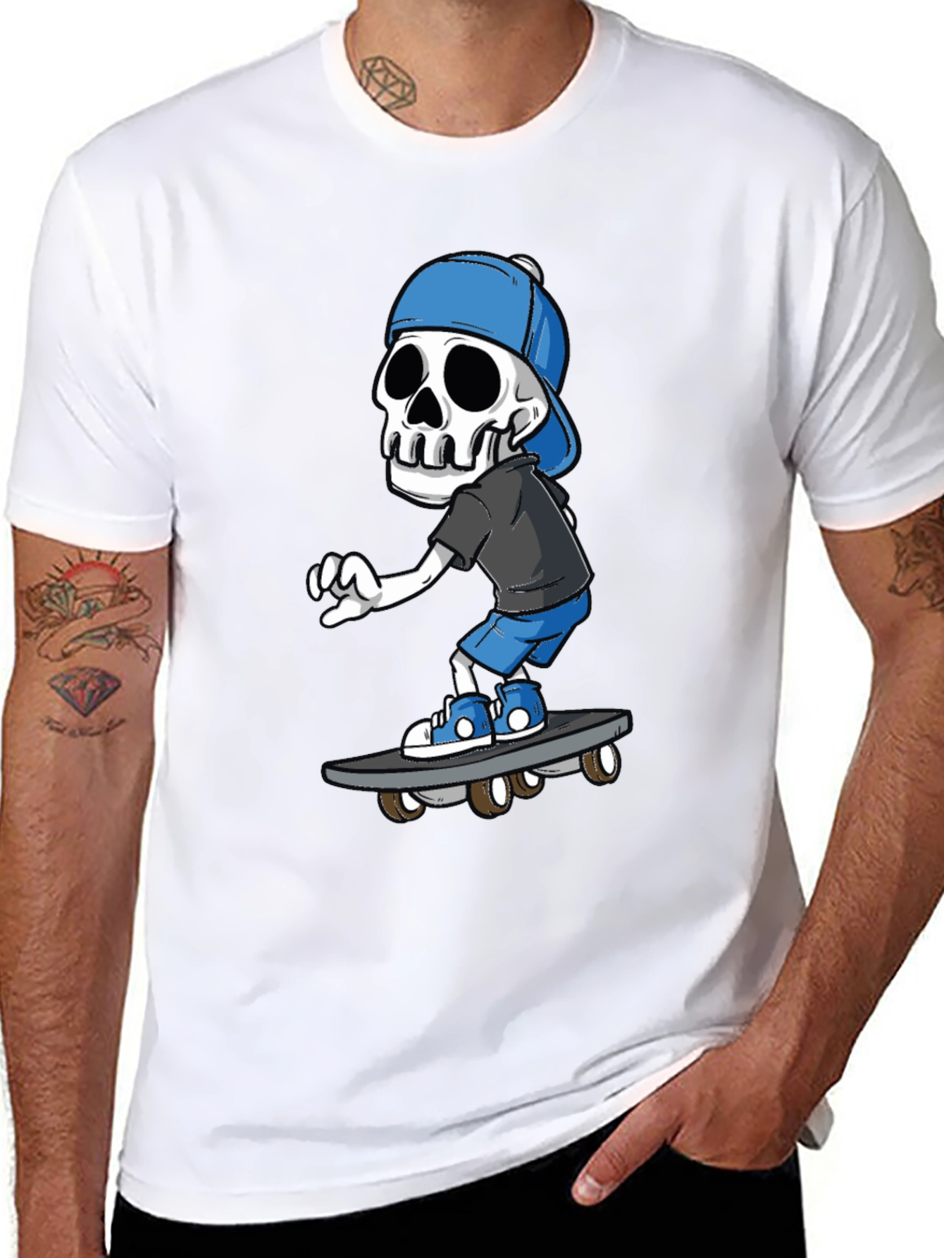 Skateboarding Skeleton Graphic Tee