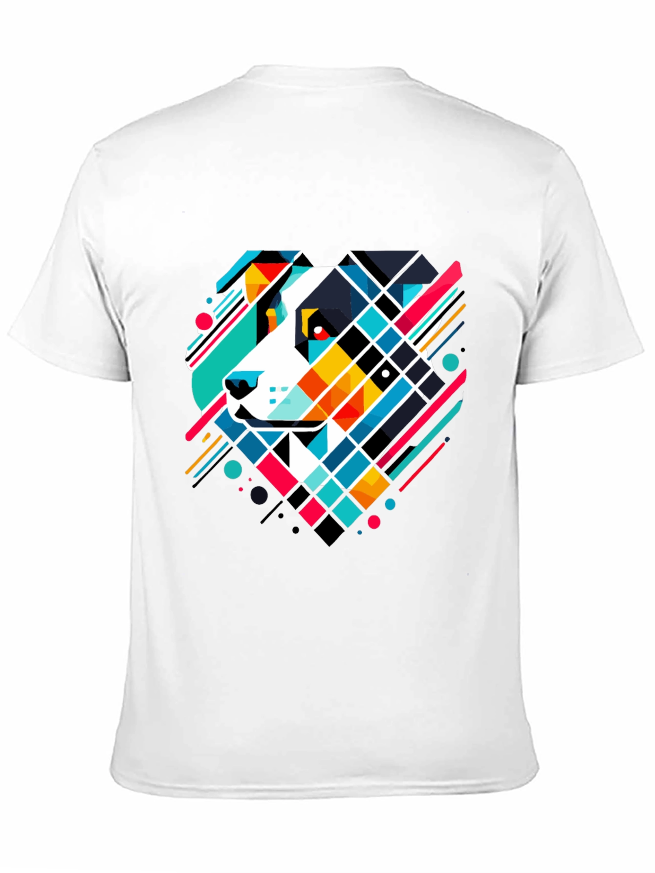 Geometric Dog Graphic Tee - Modern Art T-Shirt