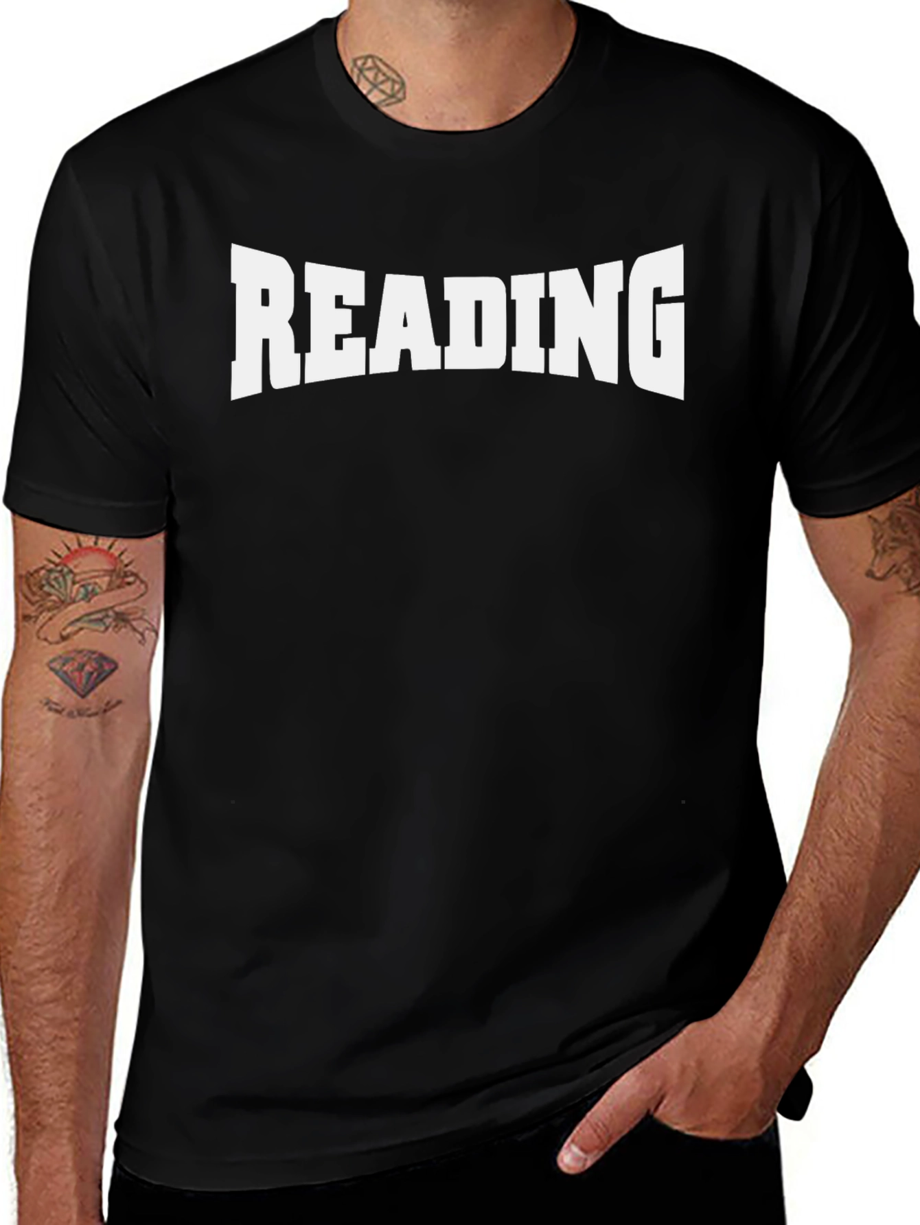 READING Graphic Tee - Black Cotton T-Shirt