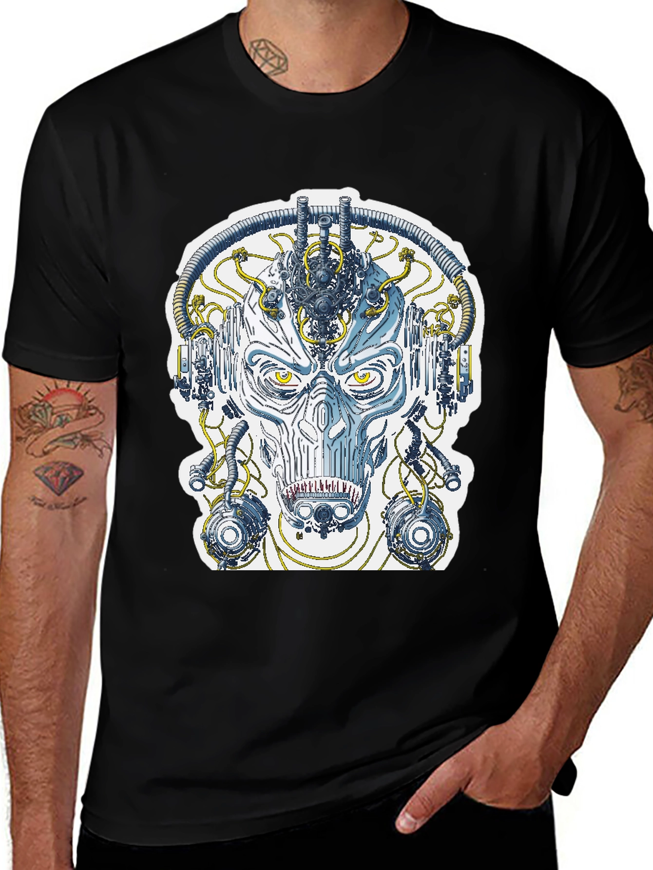 Cyberpunk Face T-Shirt - Sci-Fi Graphic Tee