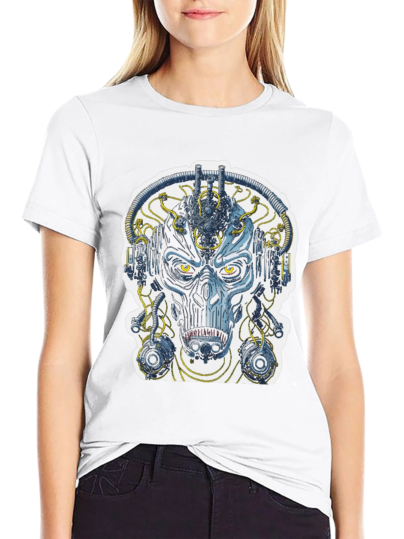 Cyberpunk Face T-Shirt - Sci-Fi Graphic Tee