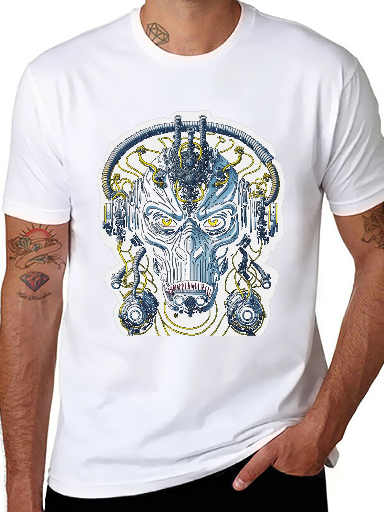 Cyberpunk Face T-Shirt - Sci-Fi Graphic Tee
