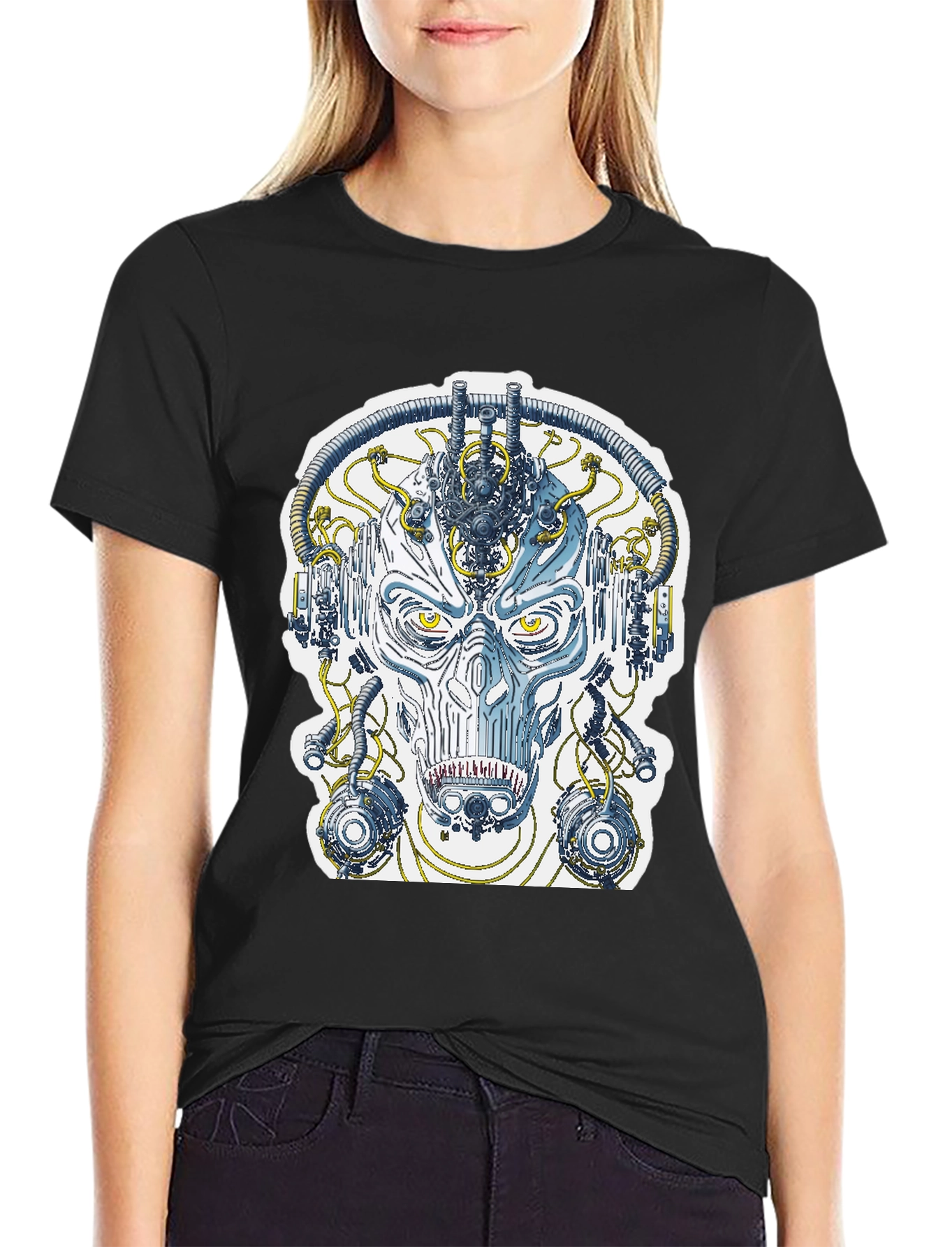 Cyberpunk Face T-Shirt - Sci-Fi Graphic Tee