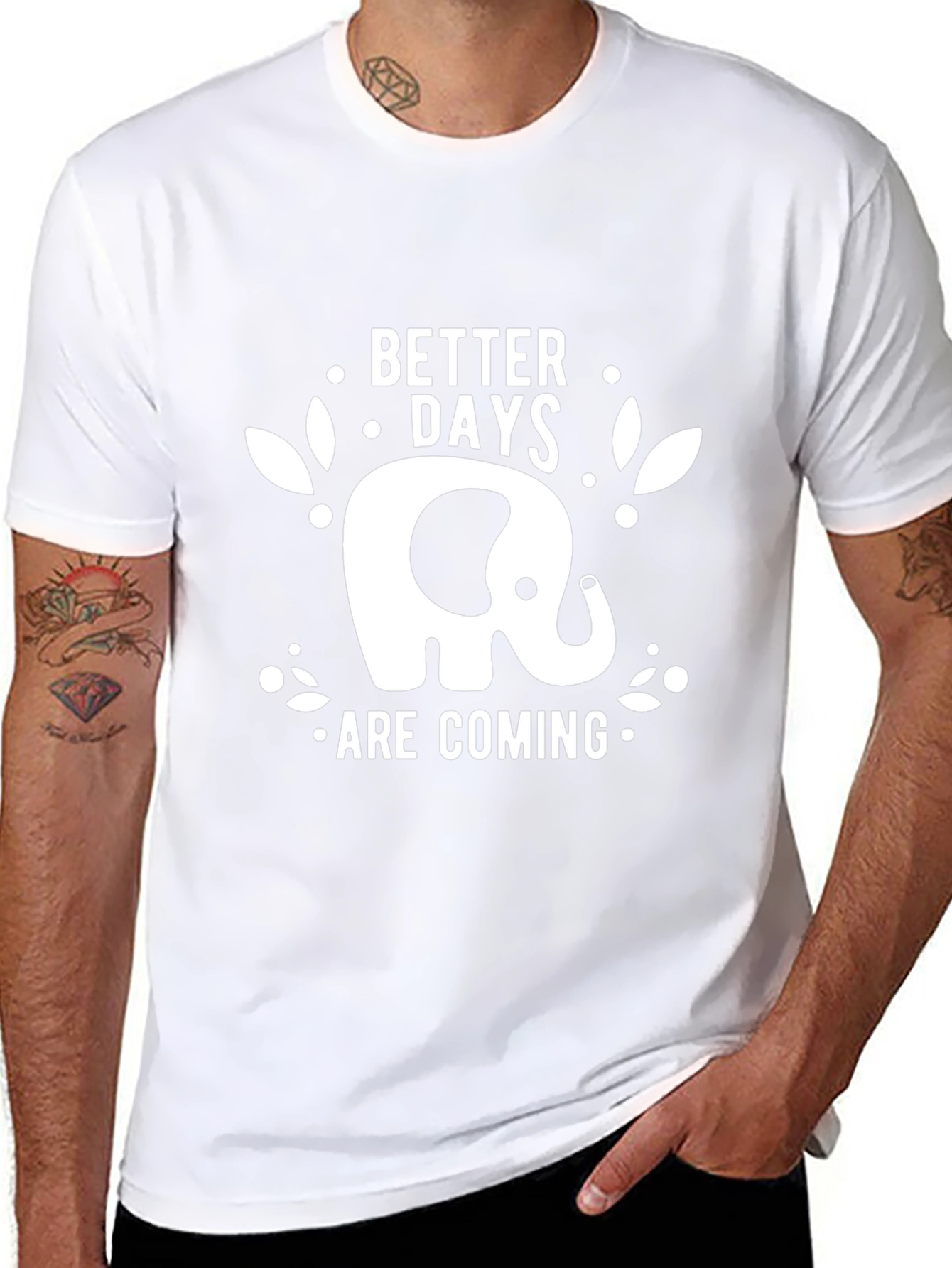 Elephant Better Days Are Coming Black T-Shirt