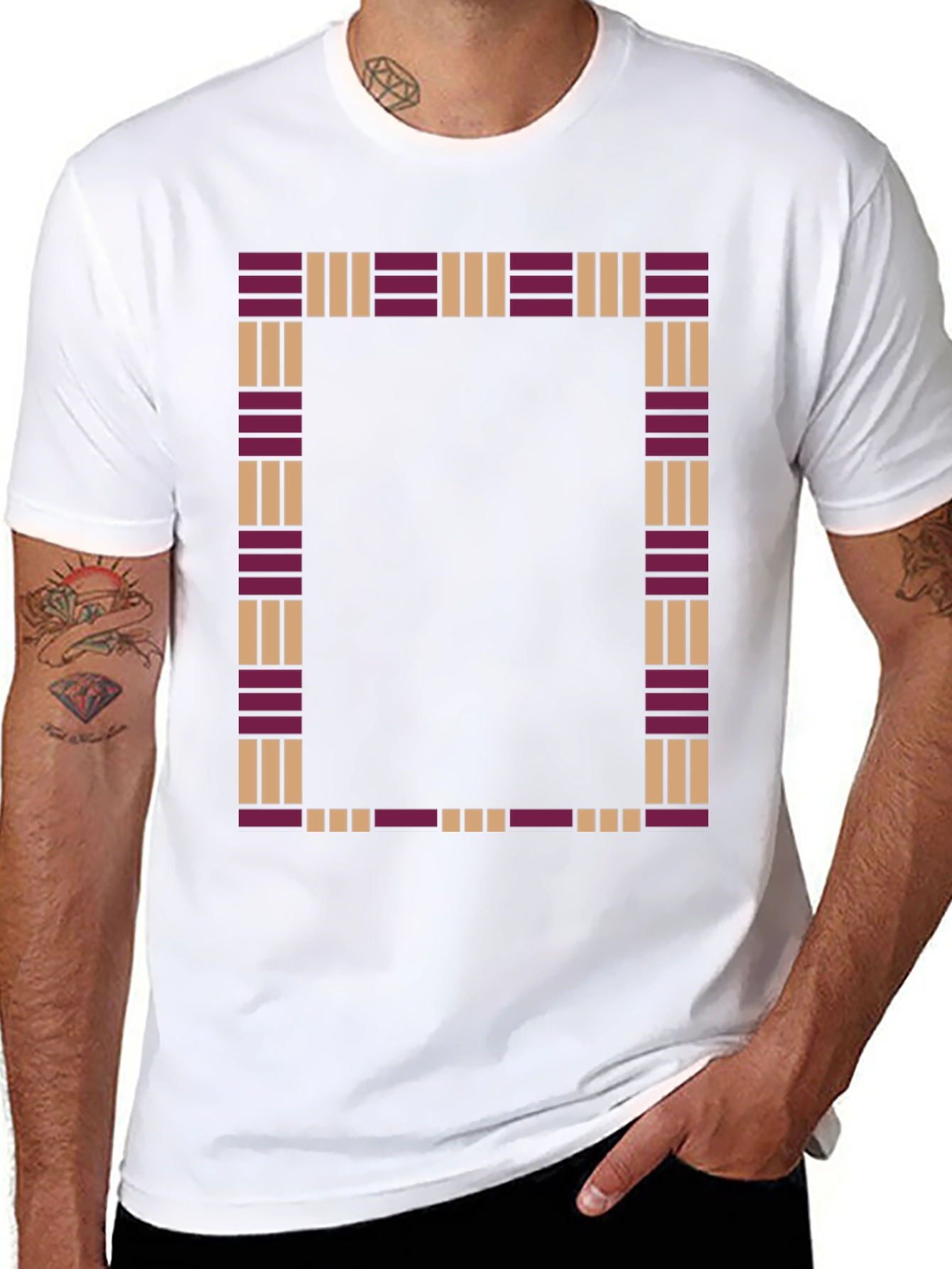 Patterned Frame Black T-Shirt