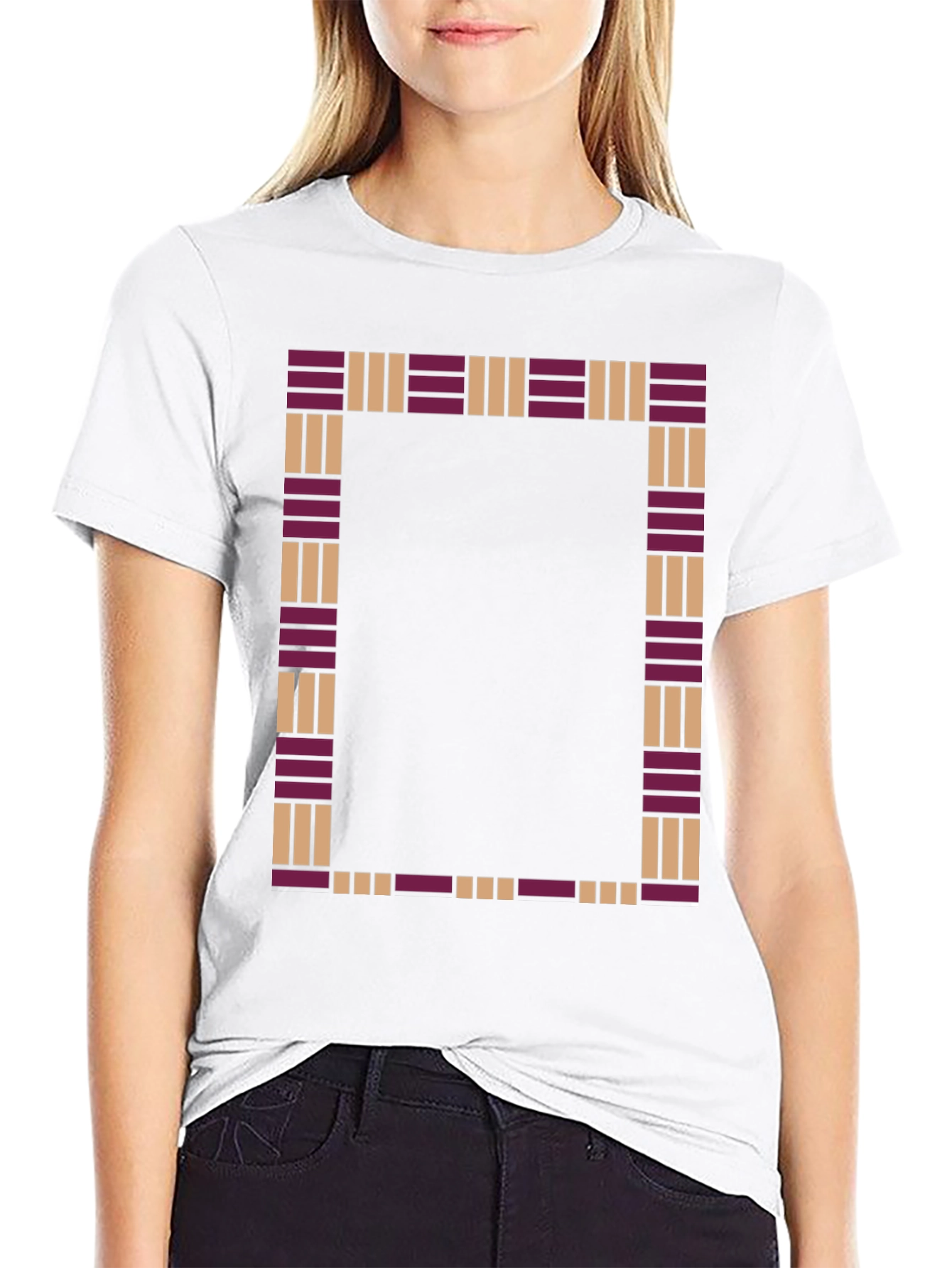 Patterned Frame Black T-Shirt