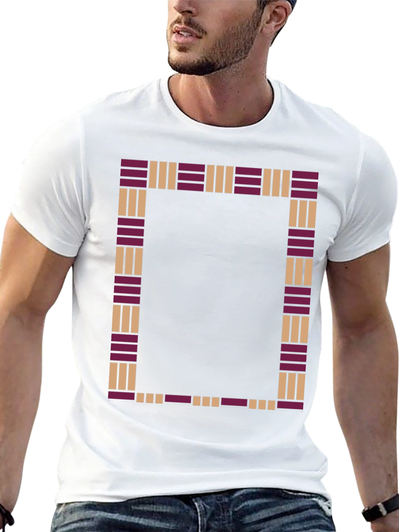 Patterned Frame Black T-Shirt