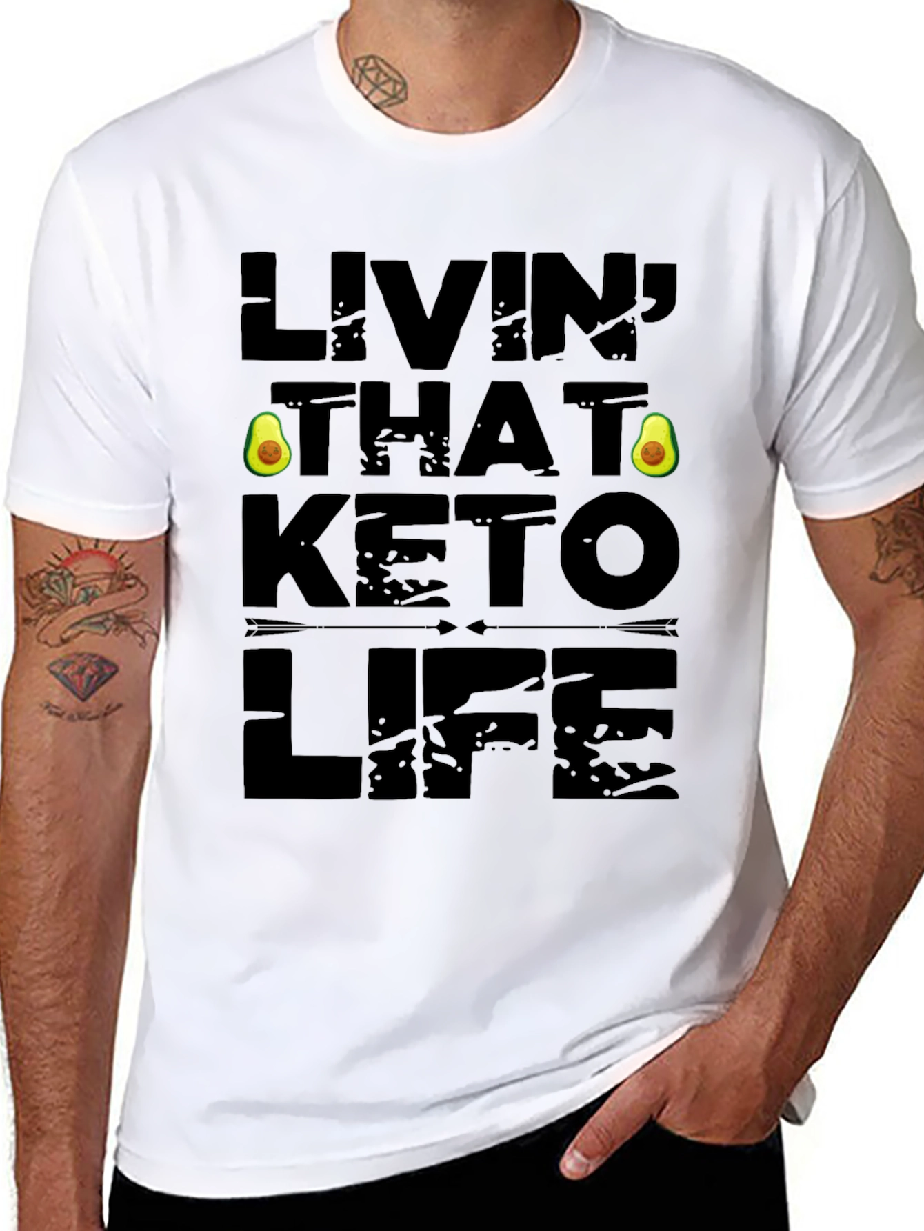 Livin That Keto Life Black Graphic Tee