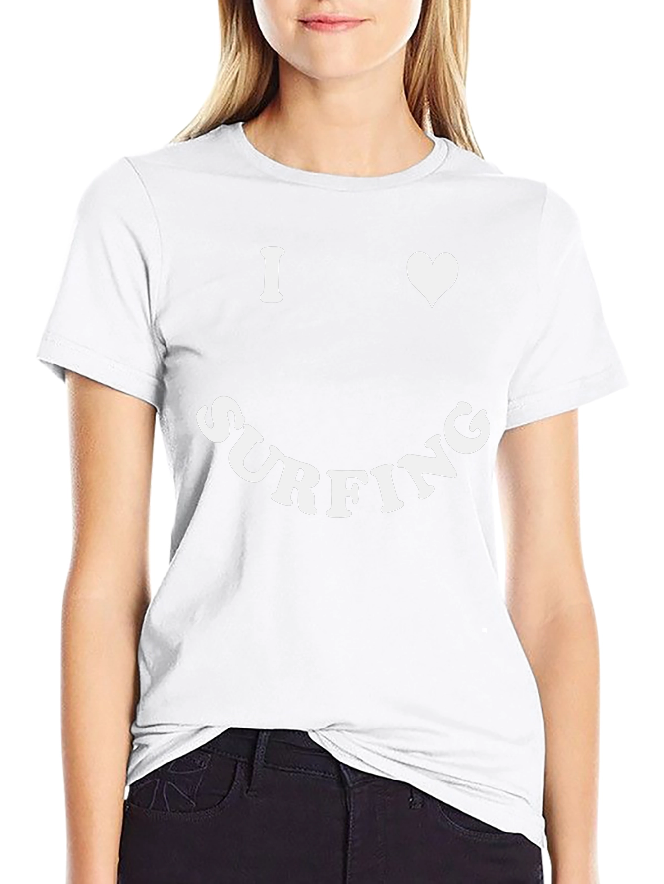 I Love Surfing Graphic Tee - Black