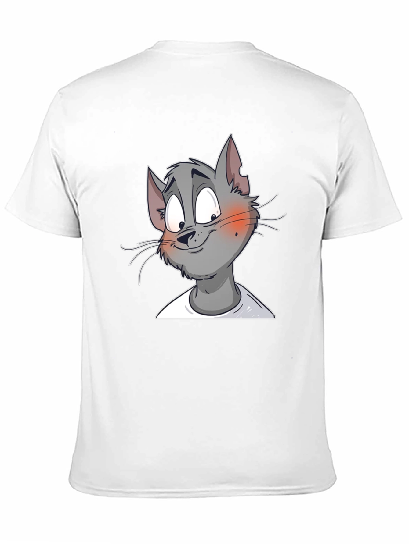 Cartoon Cat Graphic Print T-Shirt - Black
