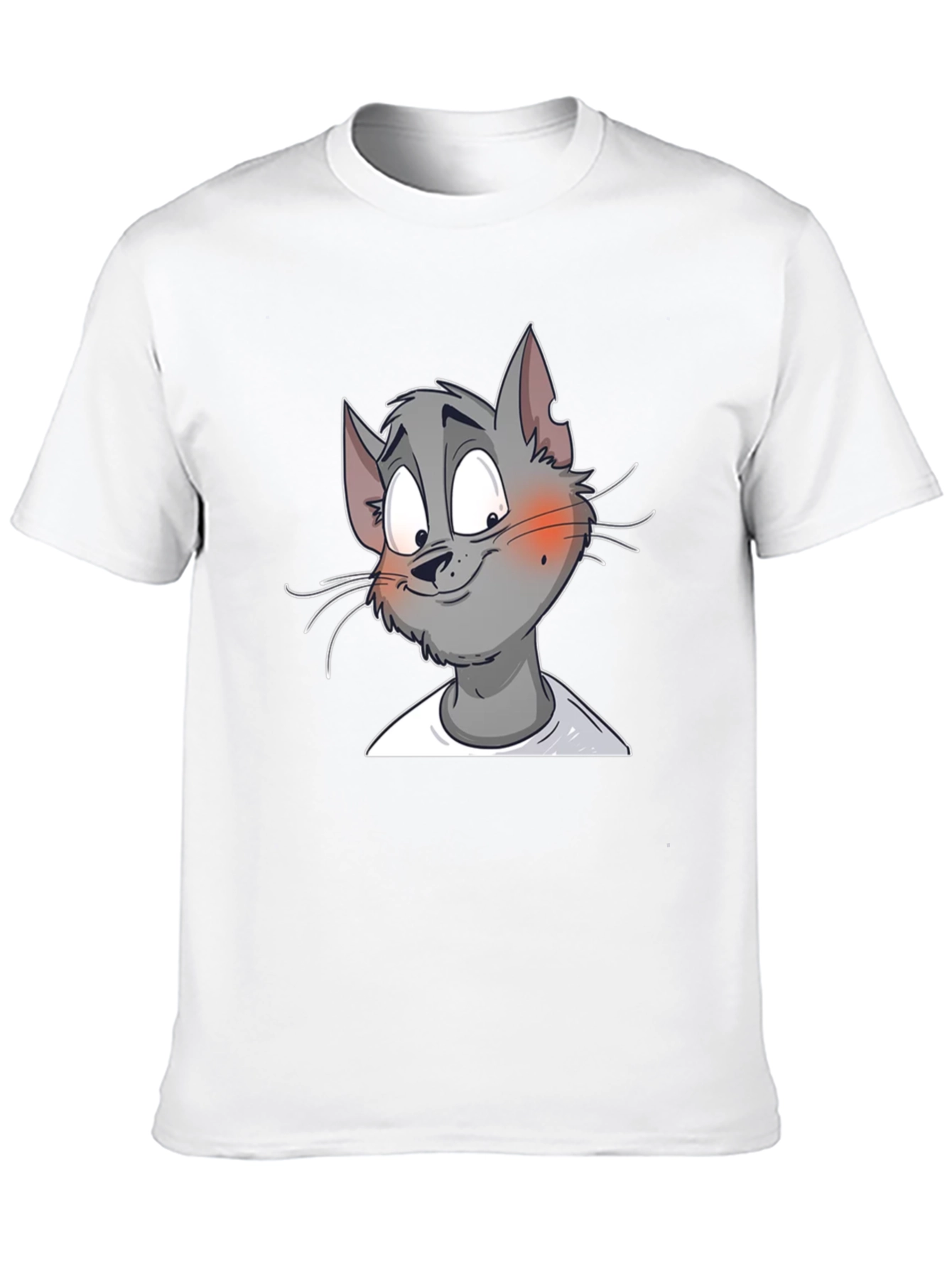 Cartoon Cat Graphic Print T-Shirt - Black
