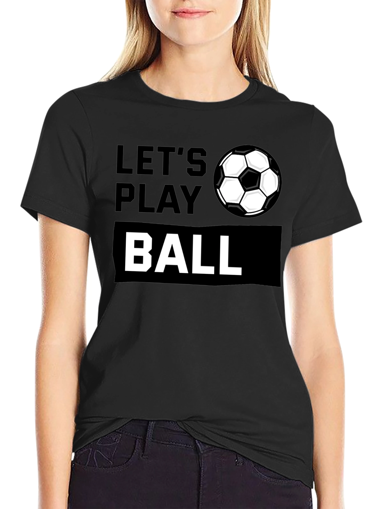 Lets Play Ball Graphic Tee - Soccer Shirt