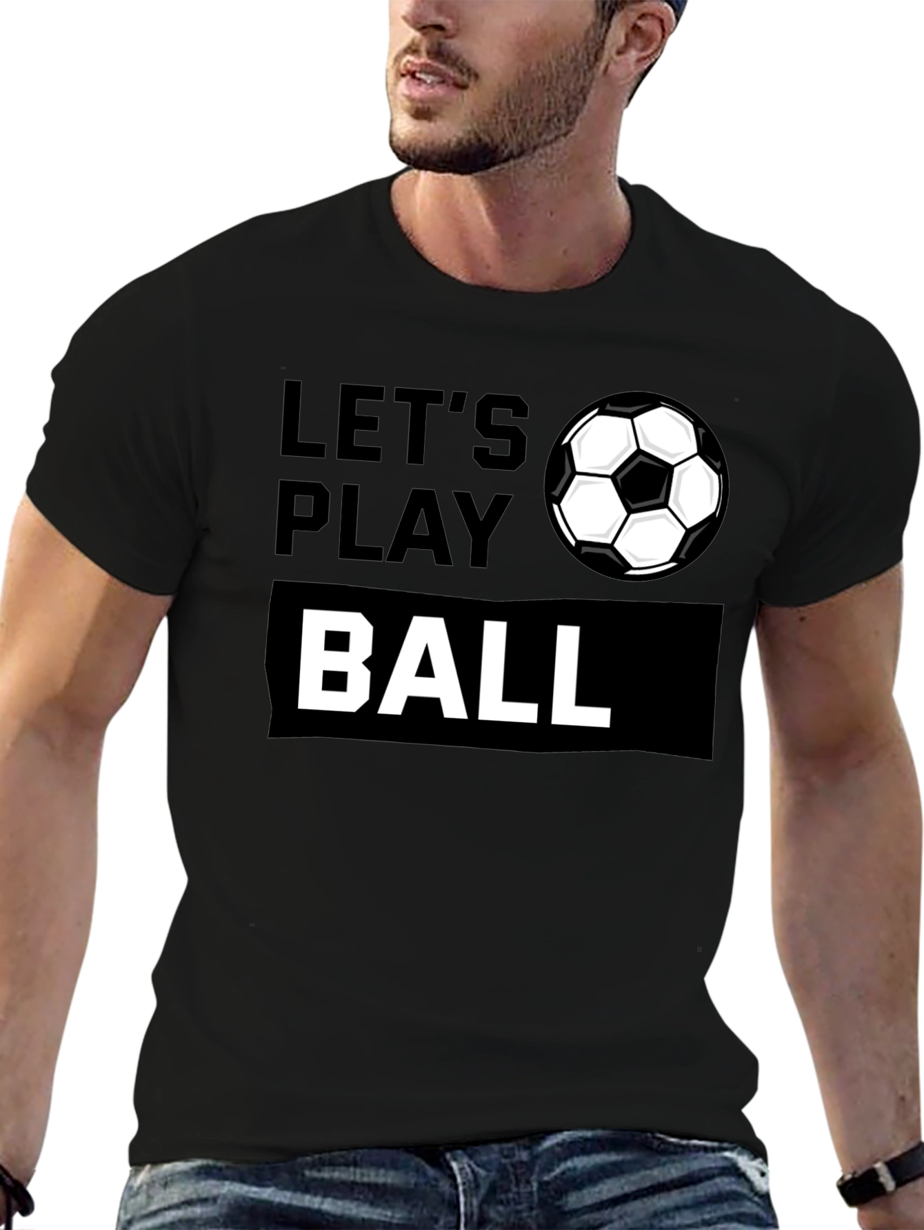 Lets Play Ball Graphic Tee - Soccer Shirt