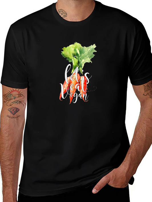 Lets Eat Vegan T-Shirt - Carrot Design