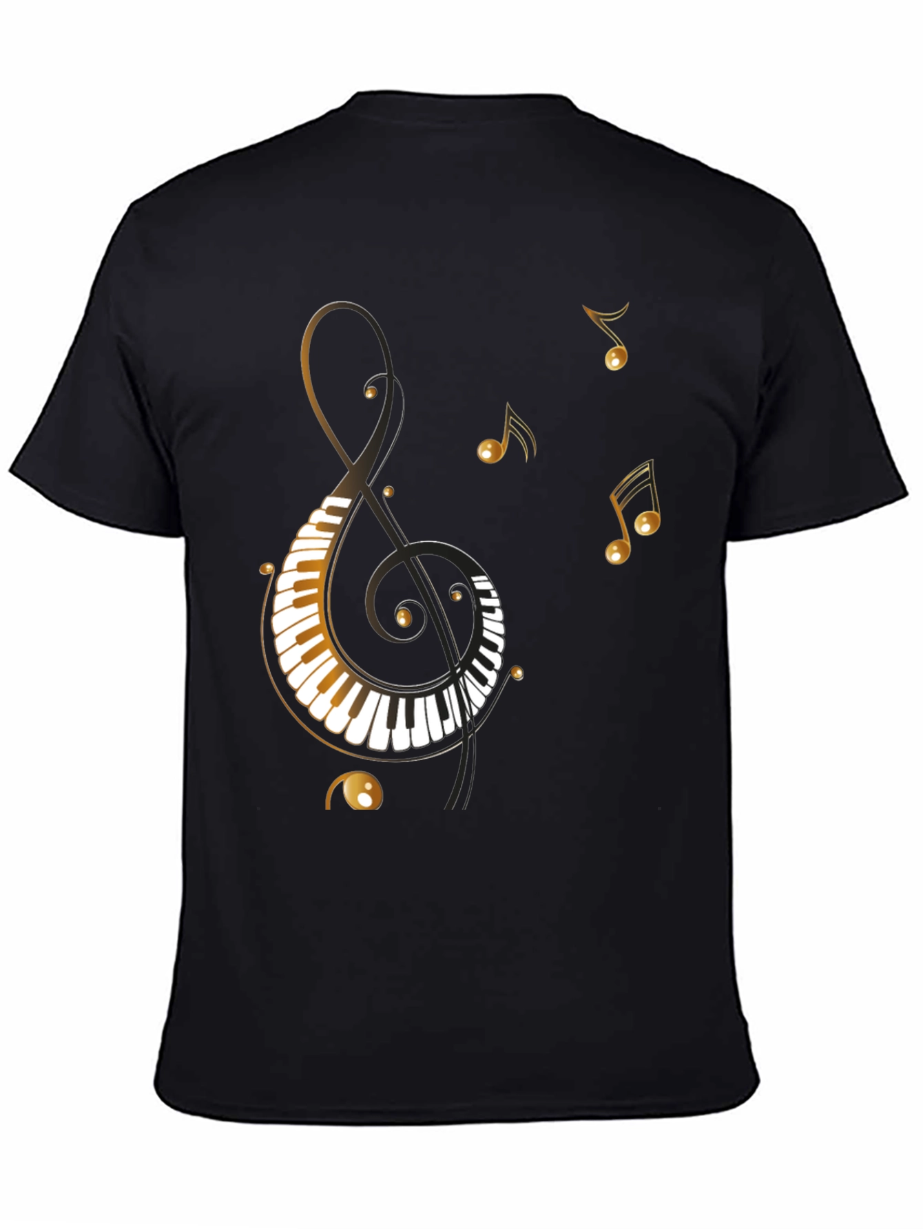 Musical Notes Piano Clef Graphic T-Shirt