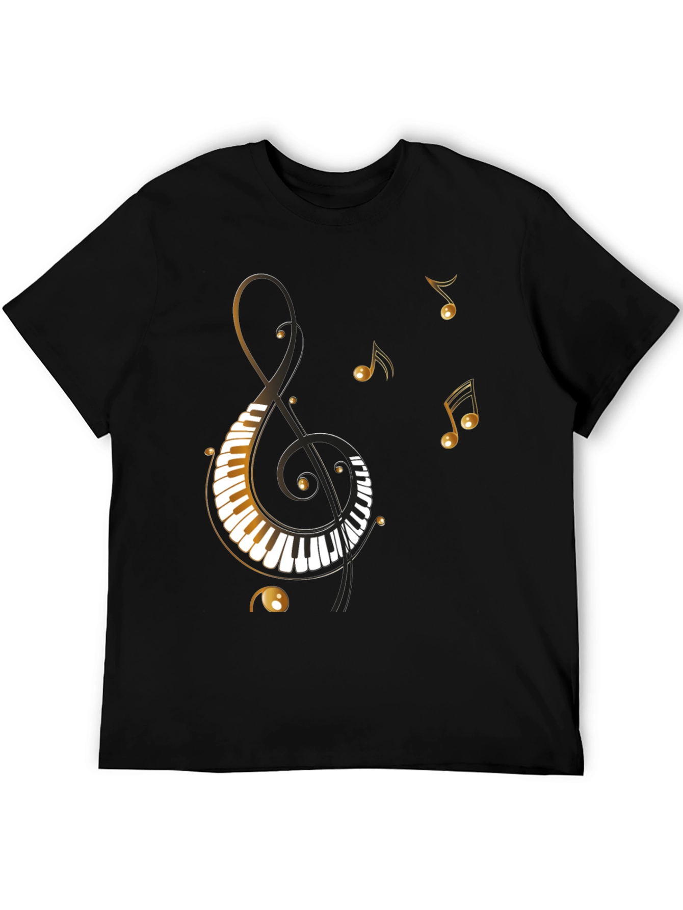 Musical Notes Piano Clef Graphic T-Shirt