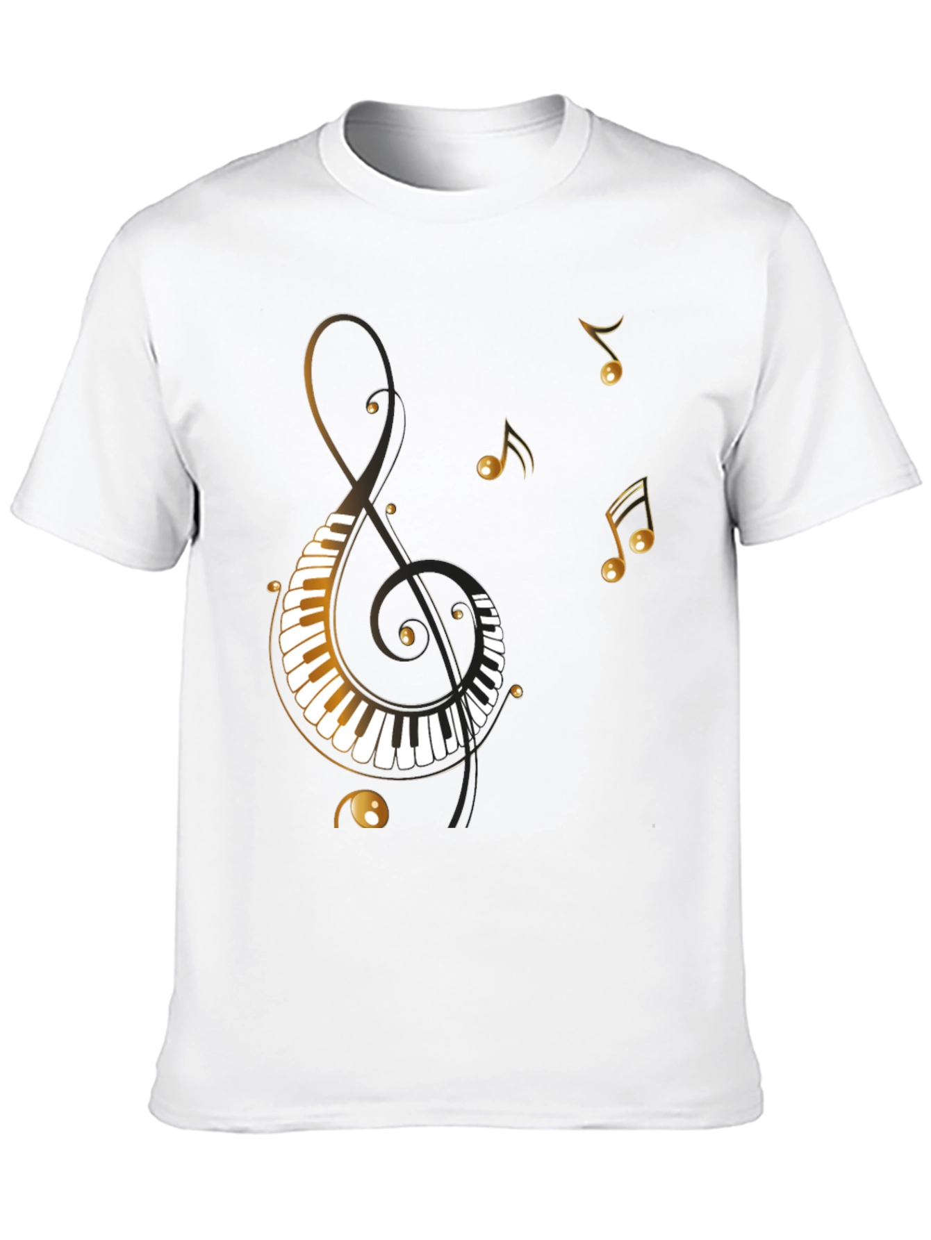 Musical Notes Piano Clef Graphic T-Shirt