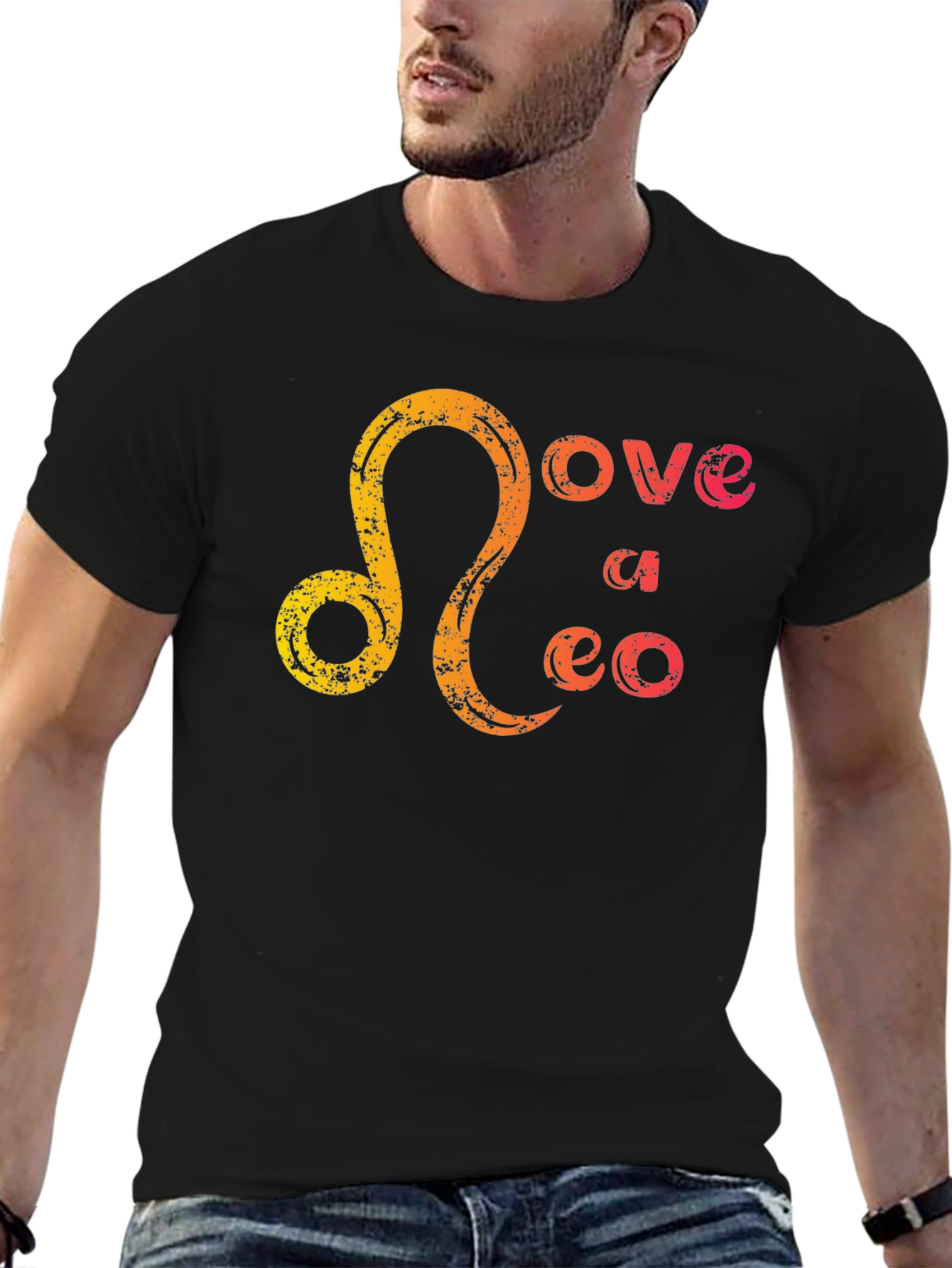Love a Leo Black Graphic T-Shirt