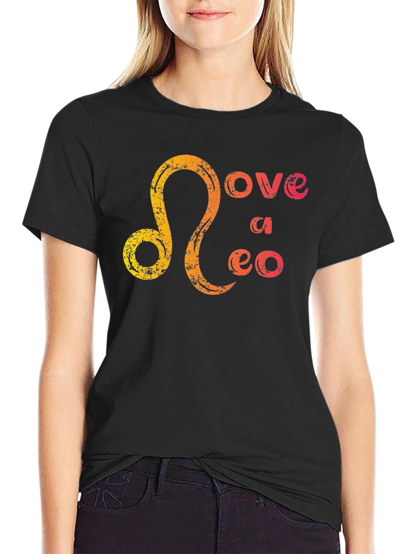 Love a Leo Black Graphic T-Shirt