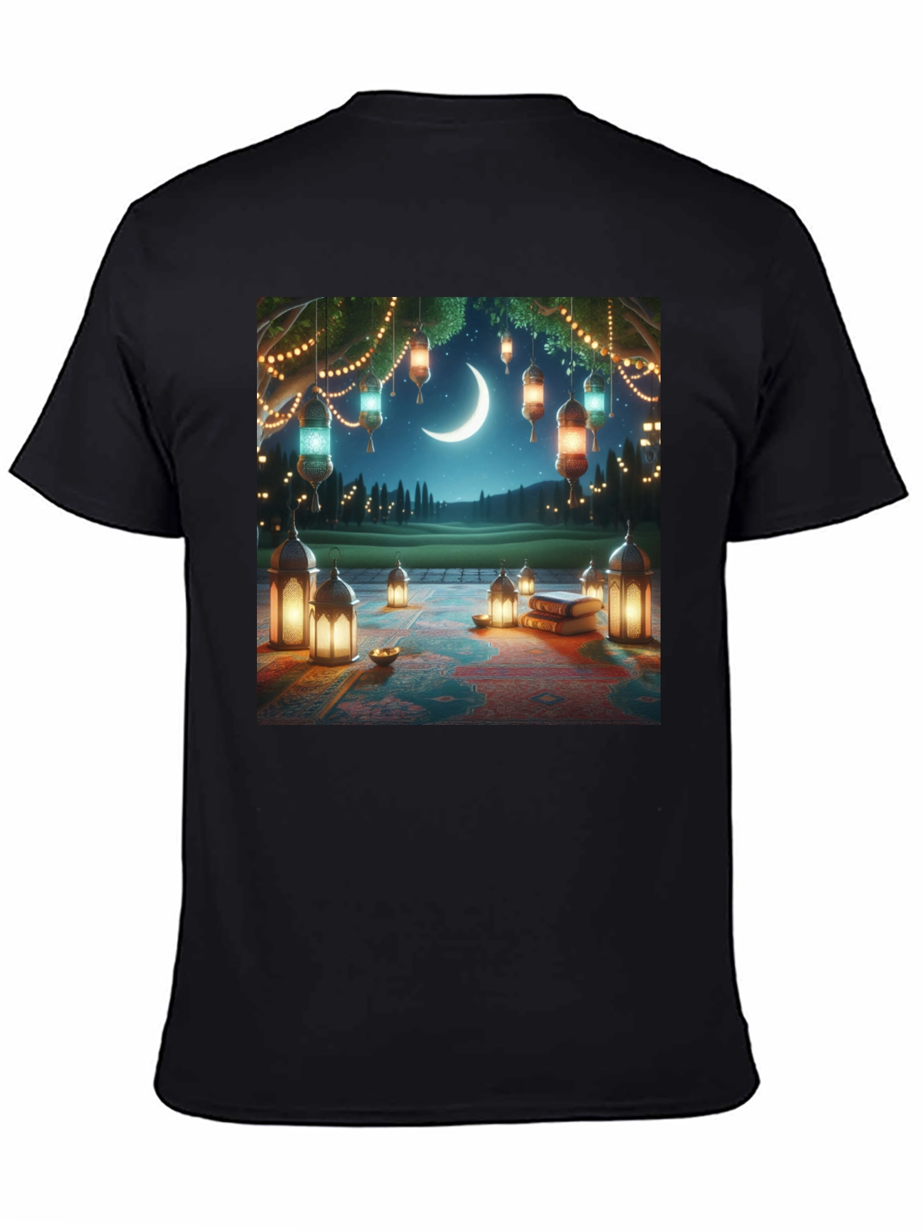 Ramadan Night T-Shirt - Crescent Moon Lanterns