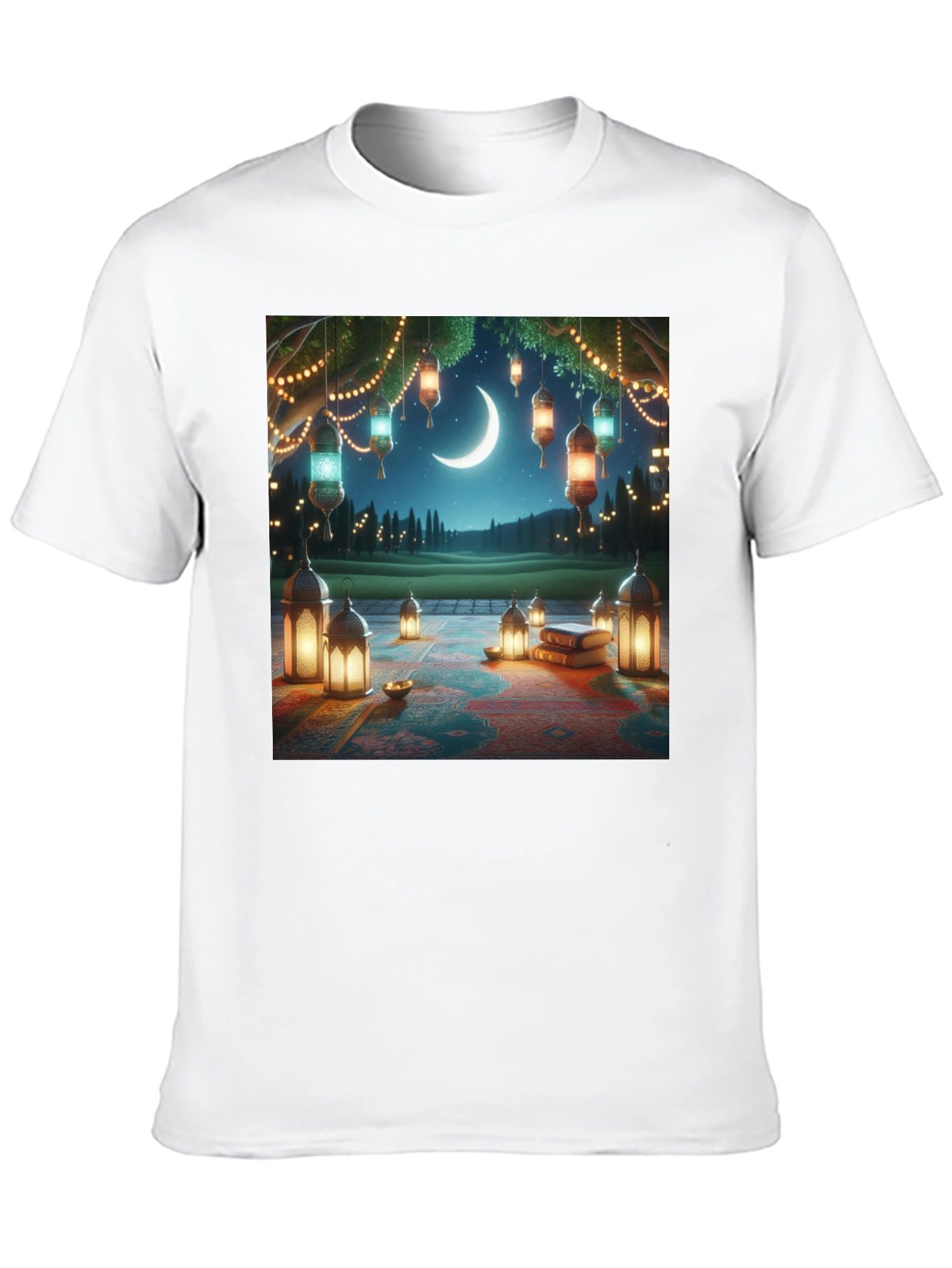 Ramadan Night T-Shirt - Crescent Moon Lanterns