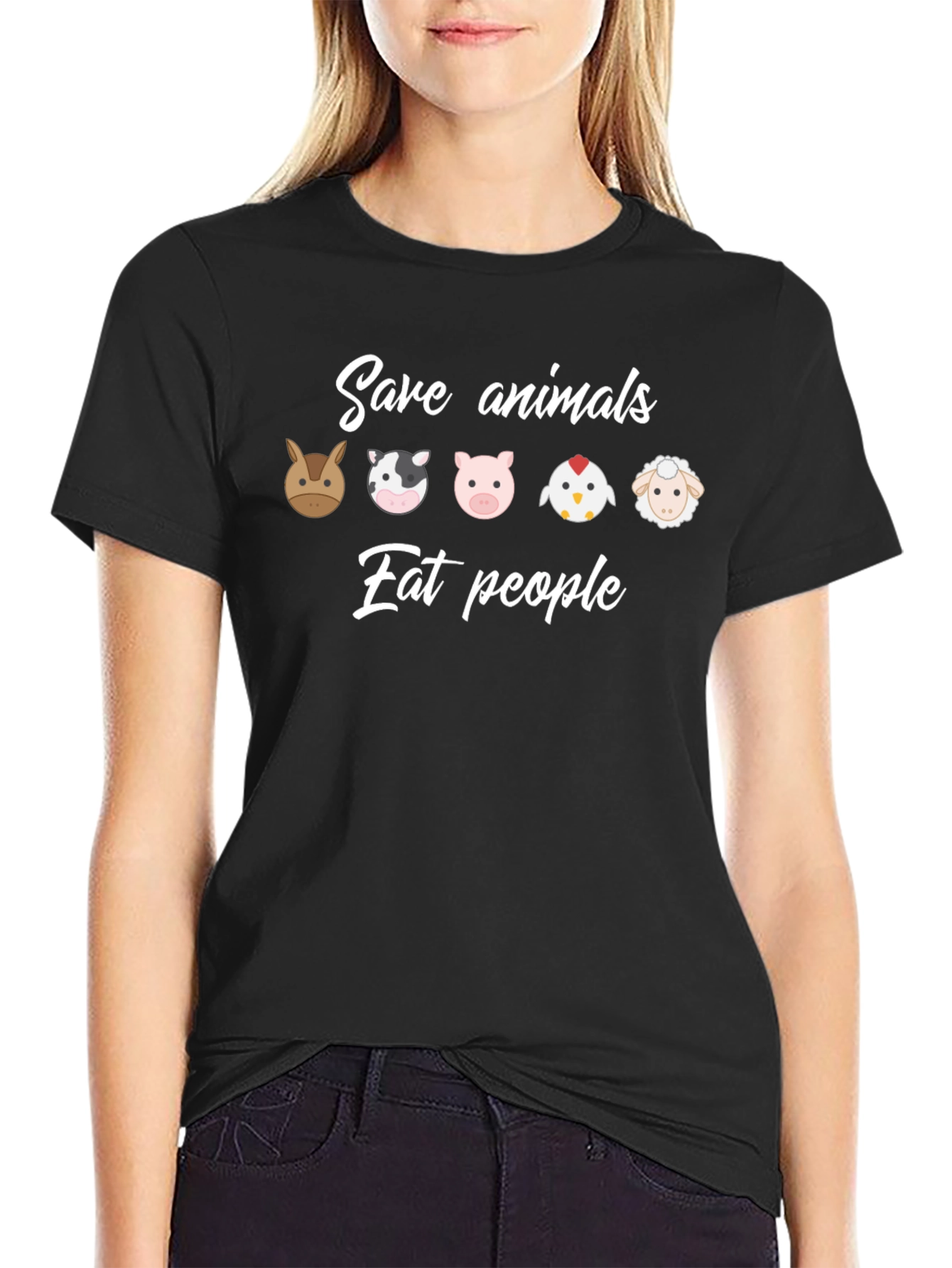 Save Animals Eat People Graphic T-Shirt