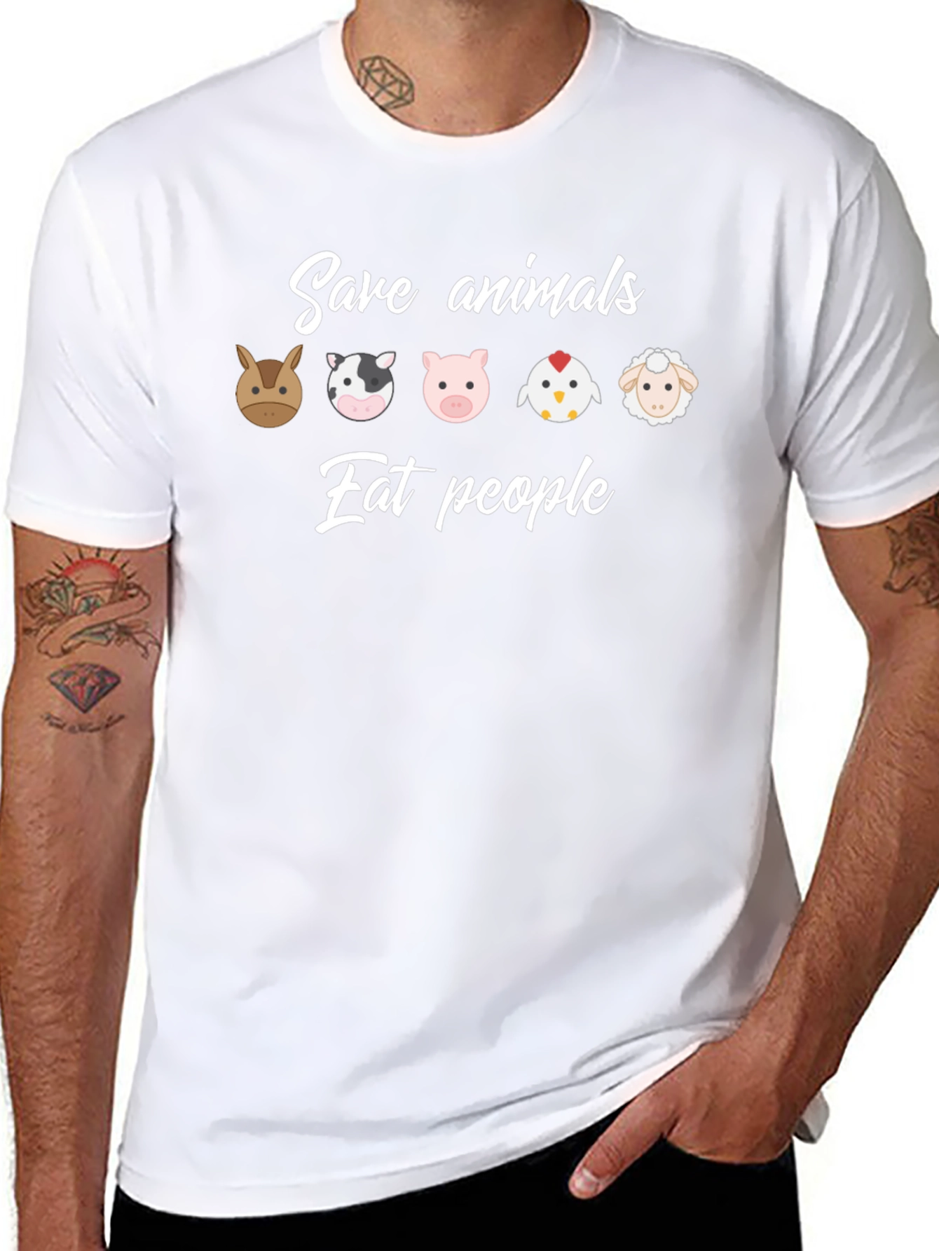 Save Animals Eat People Graphic T-Shirt