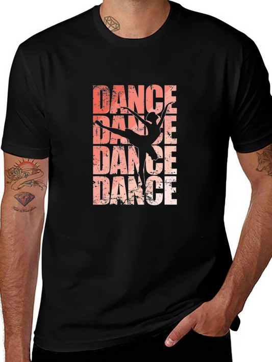 Dance Silhouette Graphic Tee - Black Cotton T-Shirt