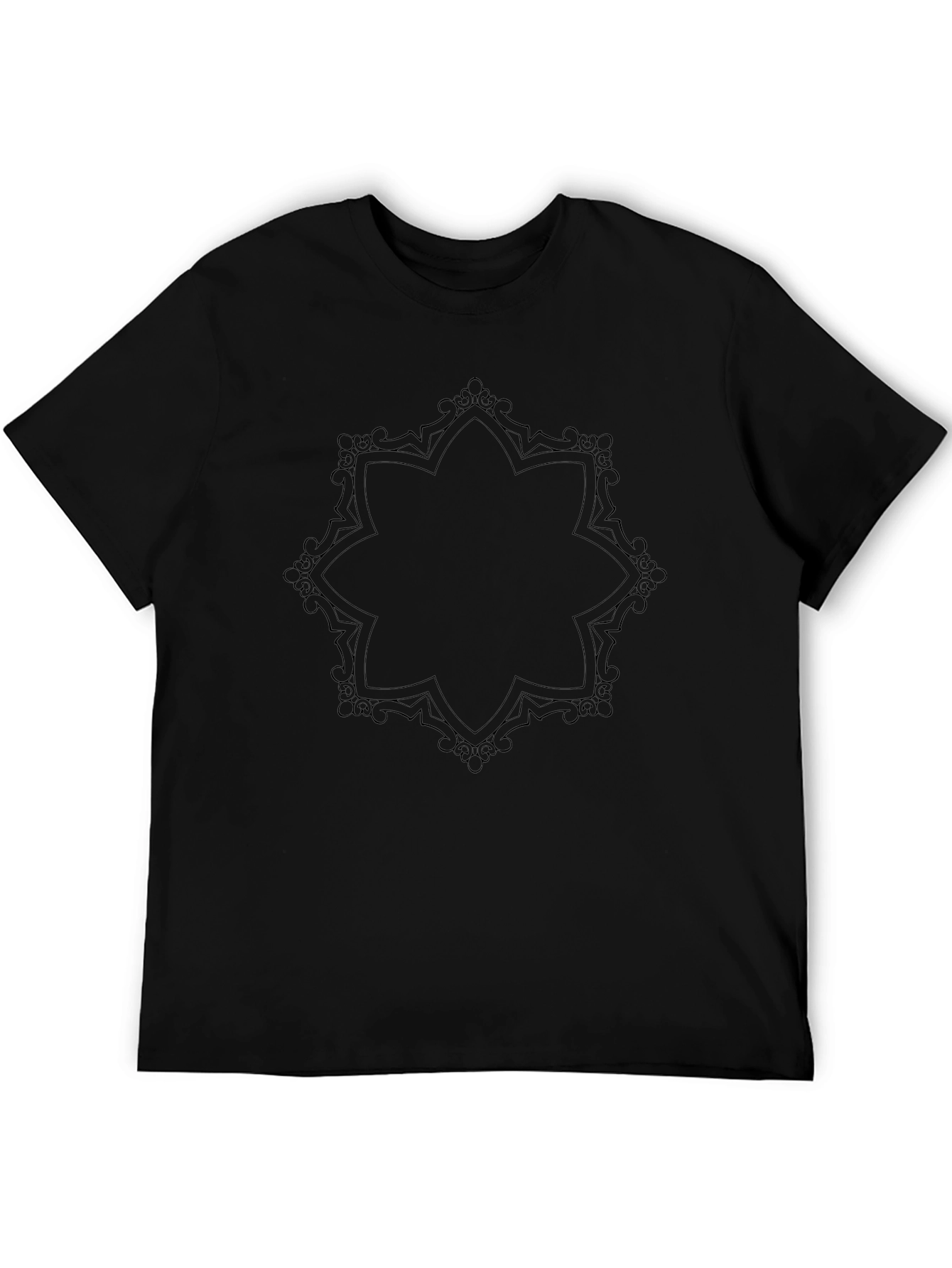 Black Graphic Tee - Mandala Design