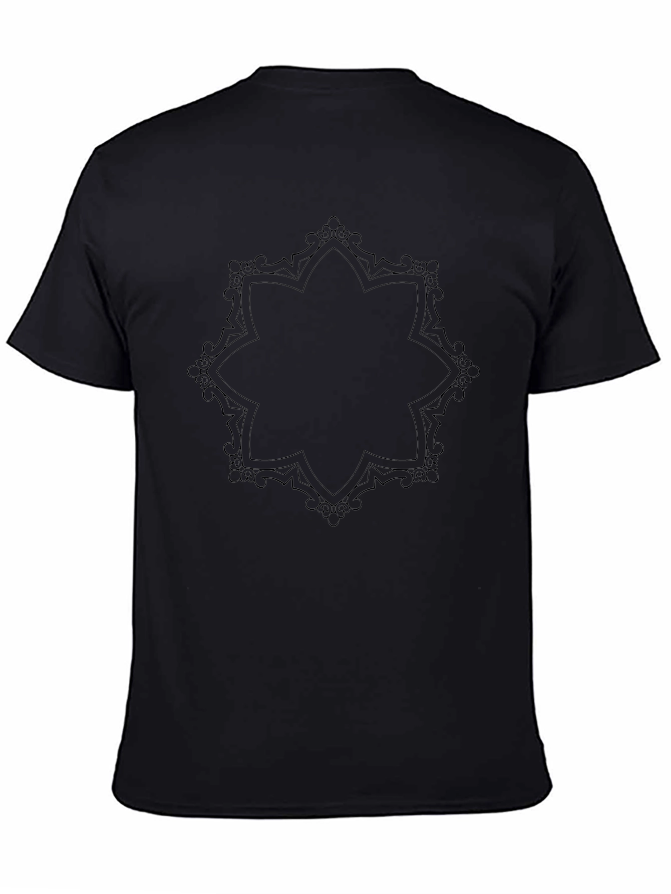 Black Graphic Tee - Mandala Design