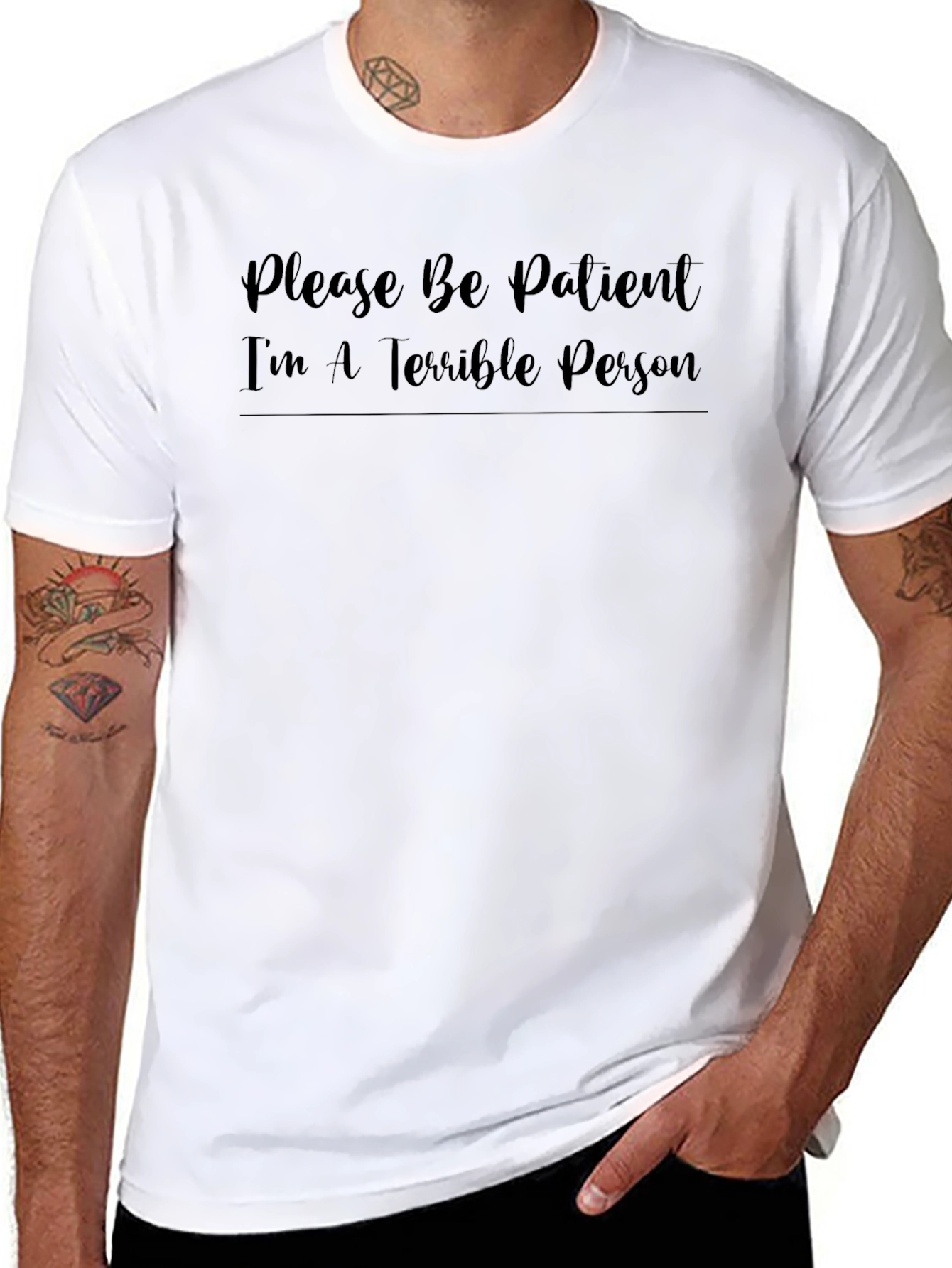 Funny Graphic Tee - Please Be Patient - Black