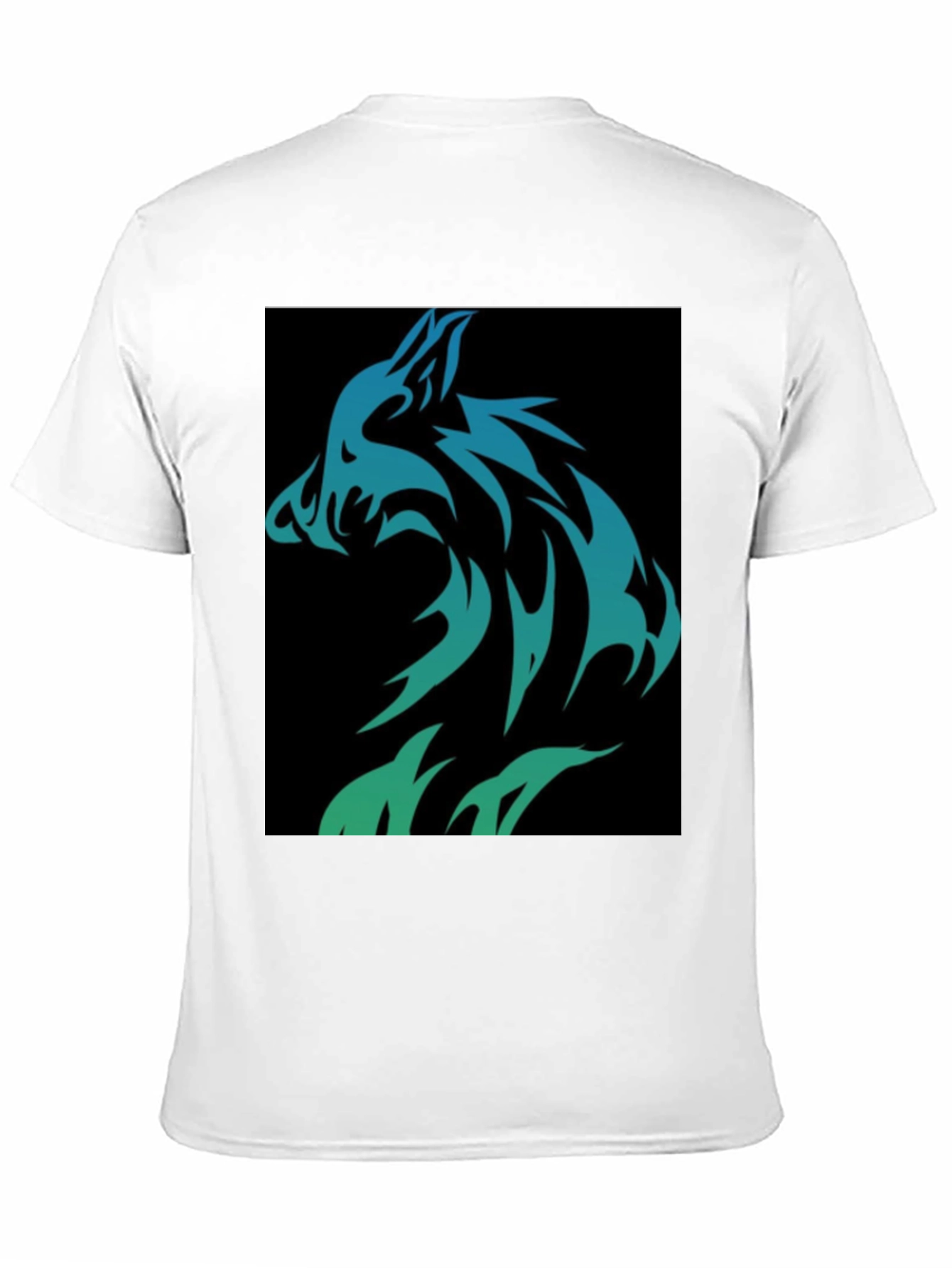 Wolf Tribal Design Black T-Shirt