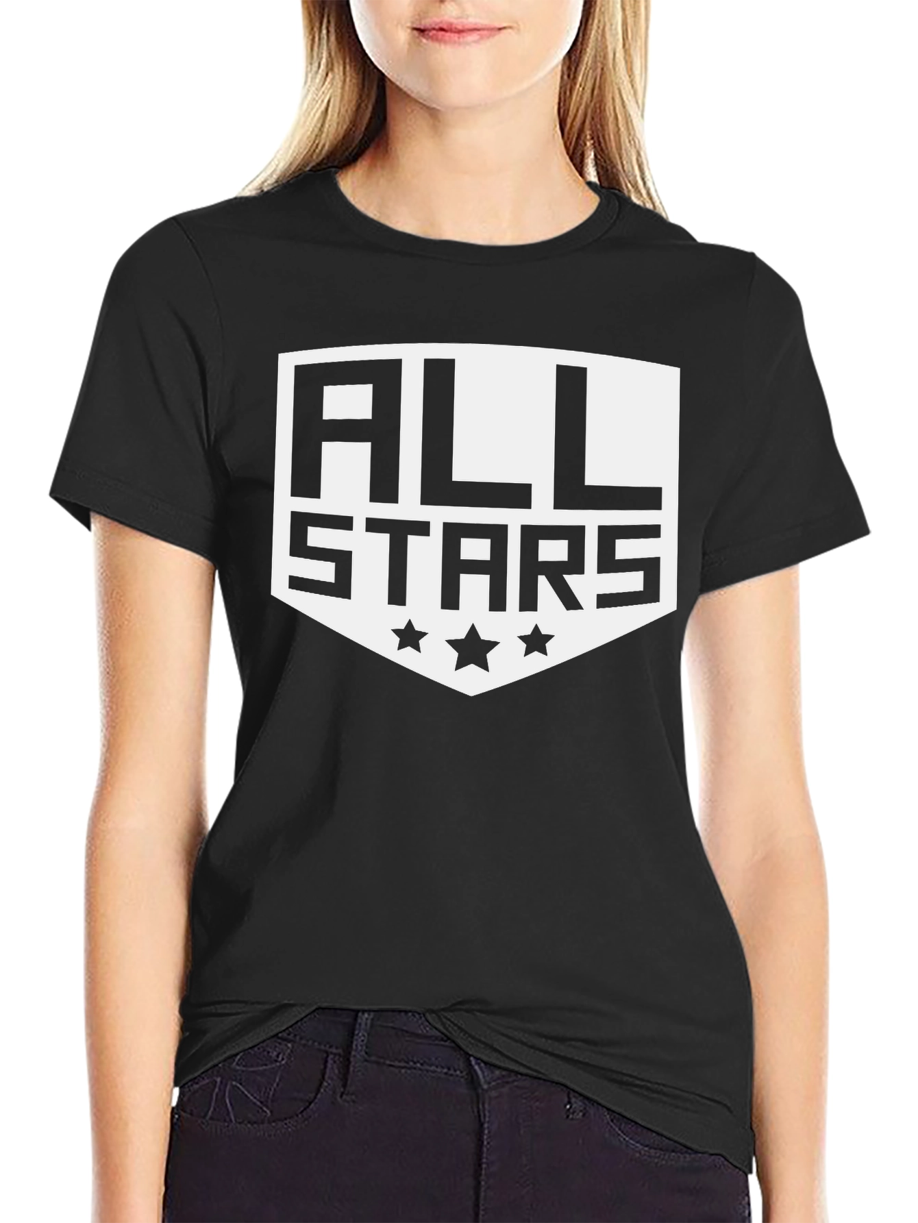 All Stars Graphic Print Black T-Shirt