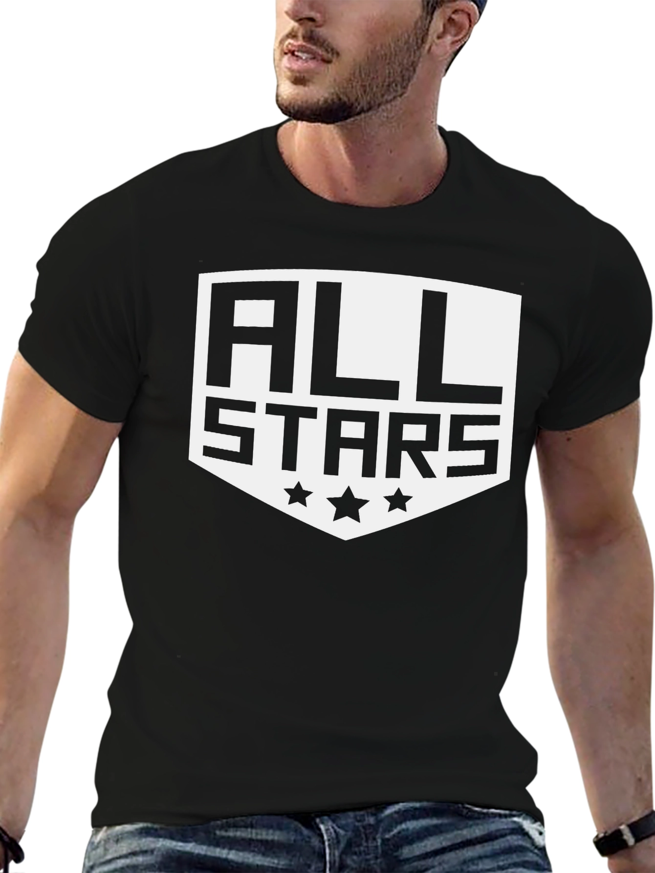 All Stars Graphic Print Black T-Shirt