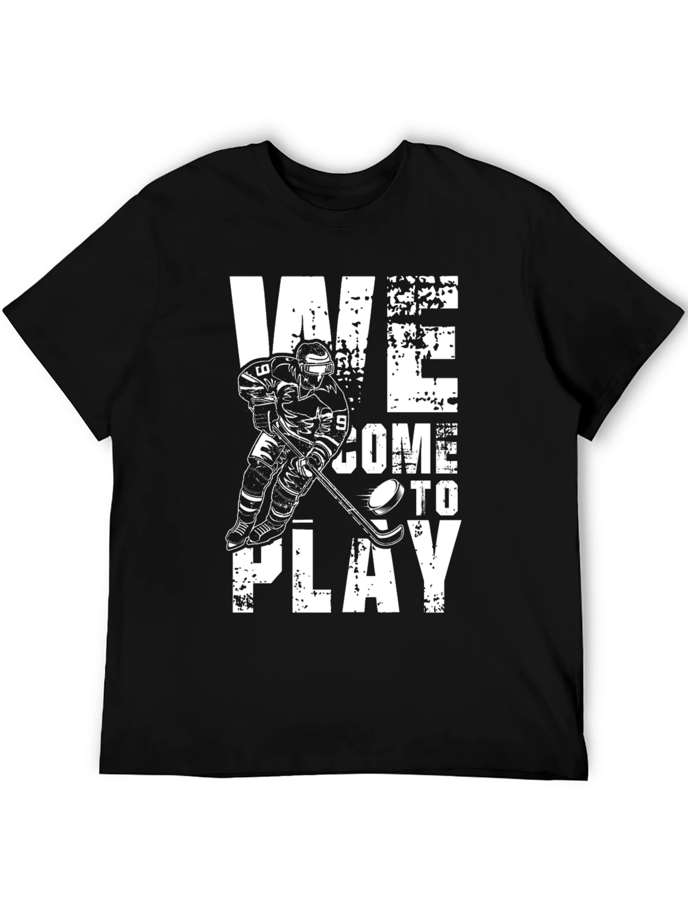 Hockey Player Graphic T-Shirt - We Come To Play