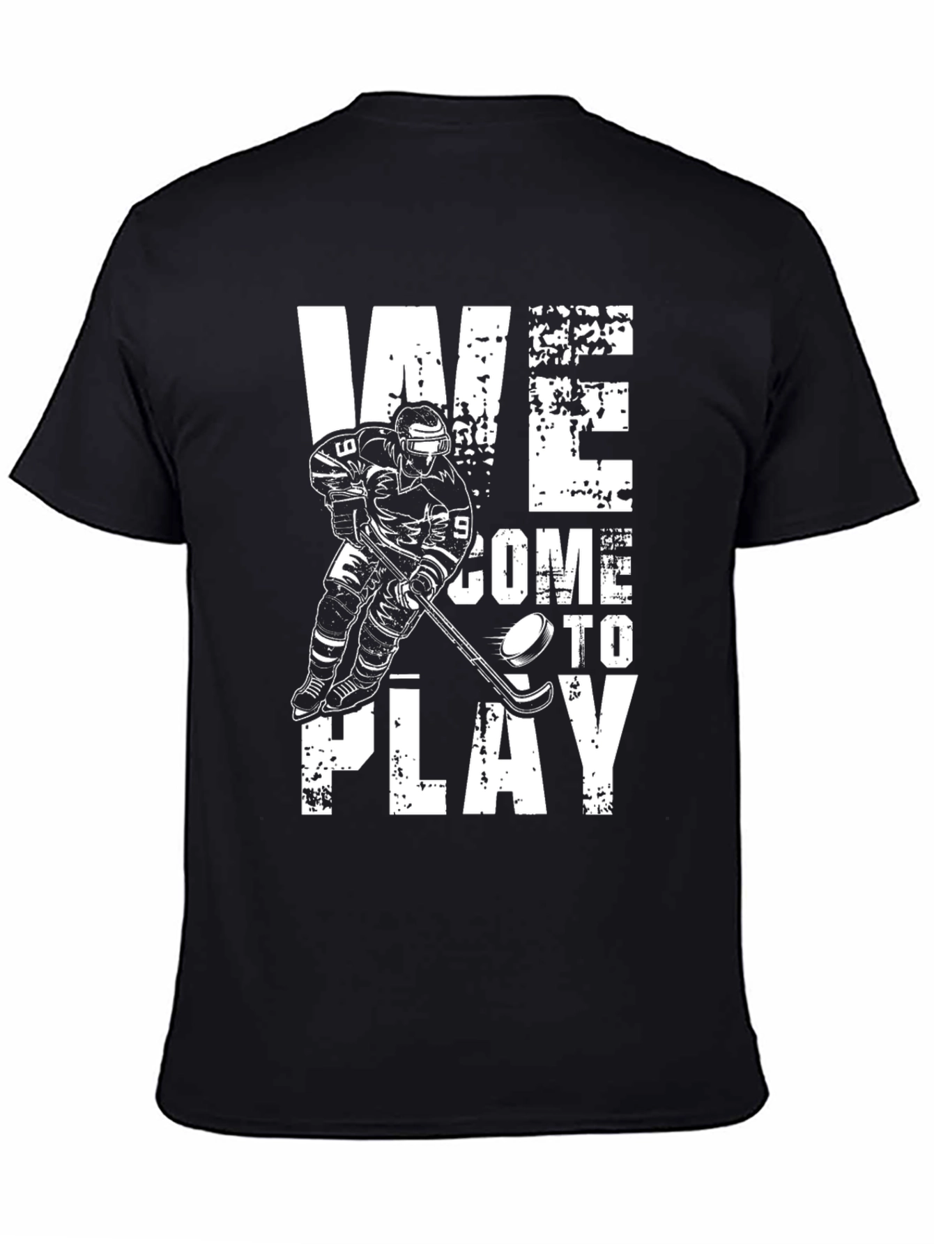 Hockey Player Graphic T-Shirt - We Come To Play