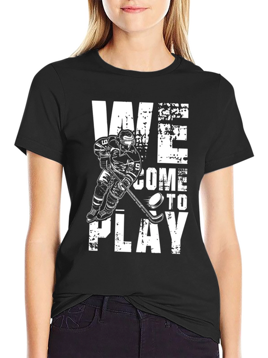Hockey Player Graphic T-Shirt - We Come To Play