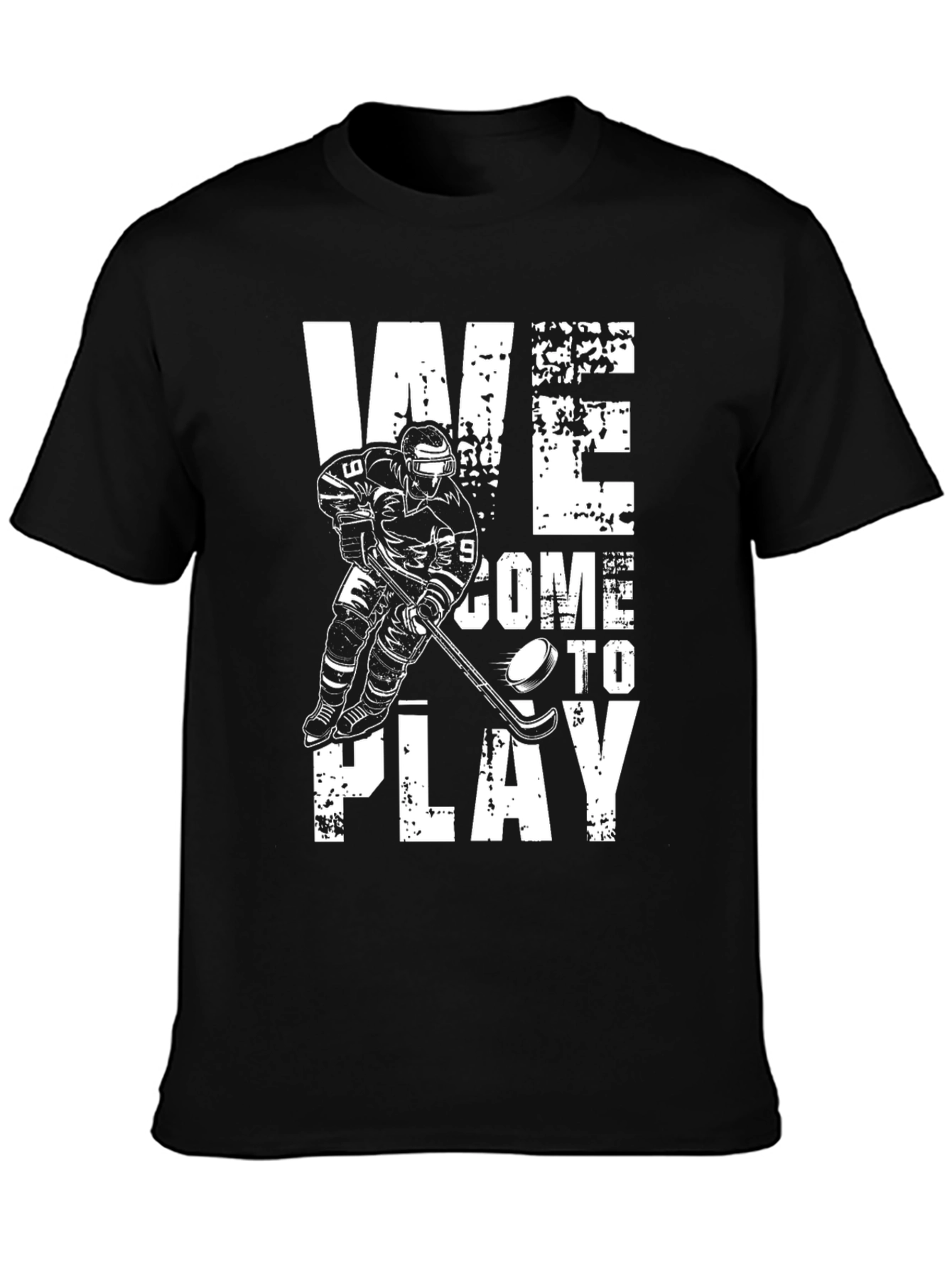 Hockey Player Graphic T-Shirt - We Come To Play